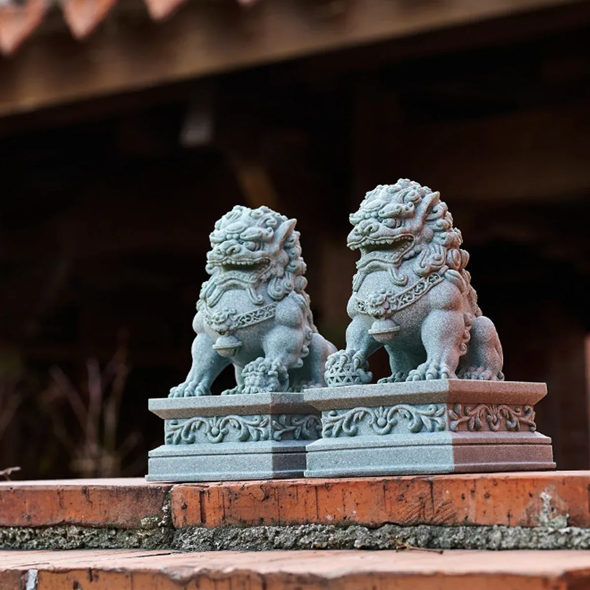 1 Pair Chinese Style Small Stone Lion Decoration Home Desktop Decor Art Craft — image 4