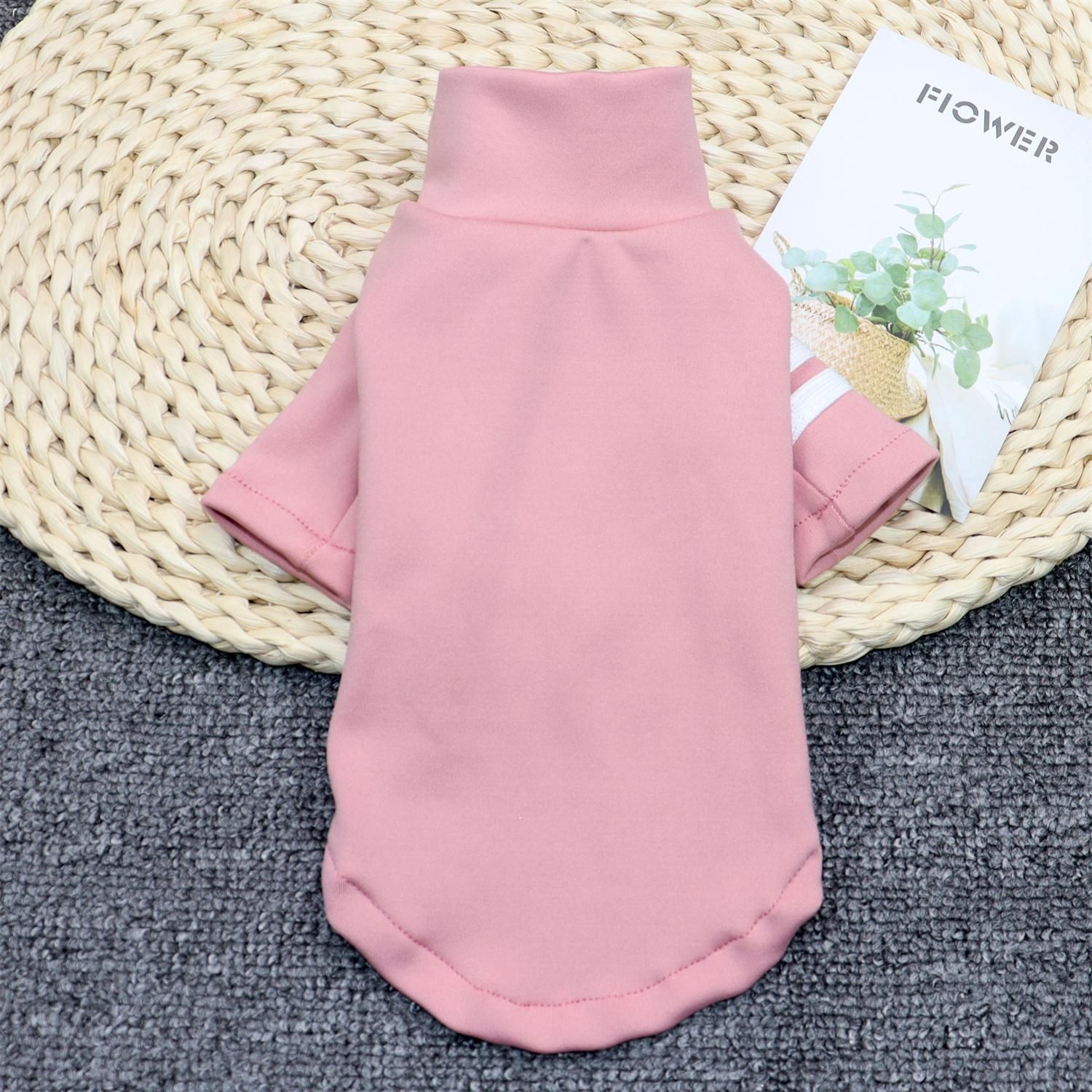 Dog Clothes Pet Clothing High Collar Base Shirt Two-bar bottoming shirt green XS — image 5