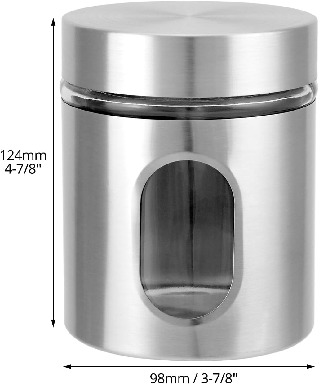 6 Pack 20 oz Stainless Steel Glass Kitchen Canisters Set, Airtight Food Storage Containers with Window, for Flour Cookies Spices Grains โ image 3