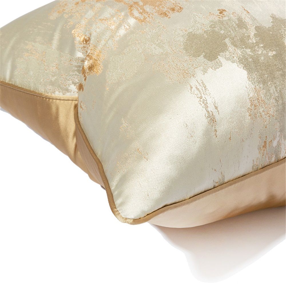 Gold Decorative Luxurious Throw Pillow Covers Jacquard Square Cushion Cases Pillowcase for Bed Sofa Couch Chair Car Home Decor (Champagne,18"x18") โ image 3