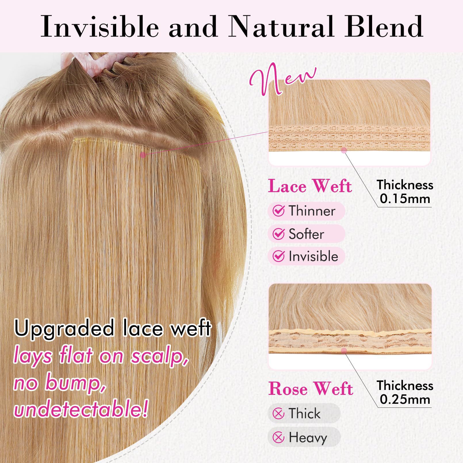 Light Gold 12-Inch Clip-in Wavy Hair Extensions - 4-Piece Set, Easy to Apply, Instant Volume Boost — image 3