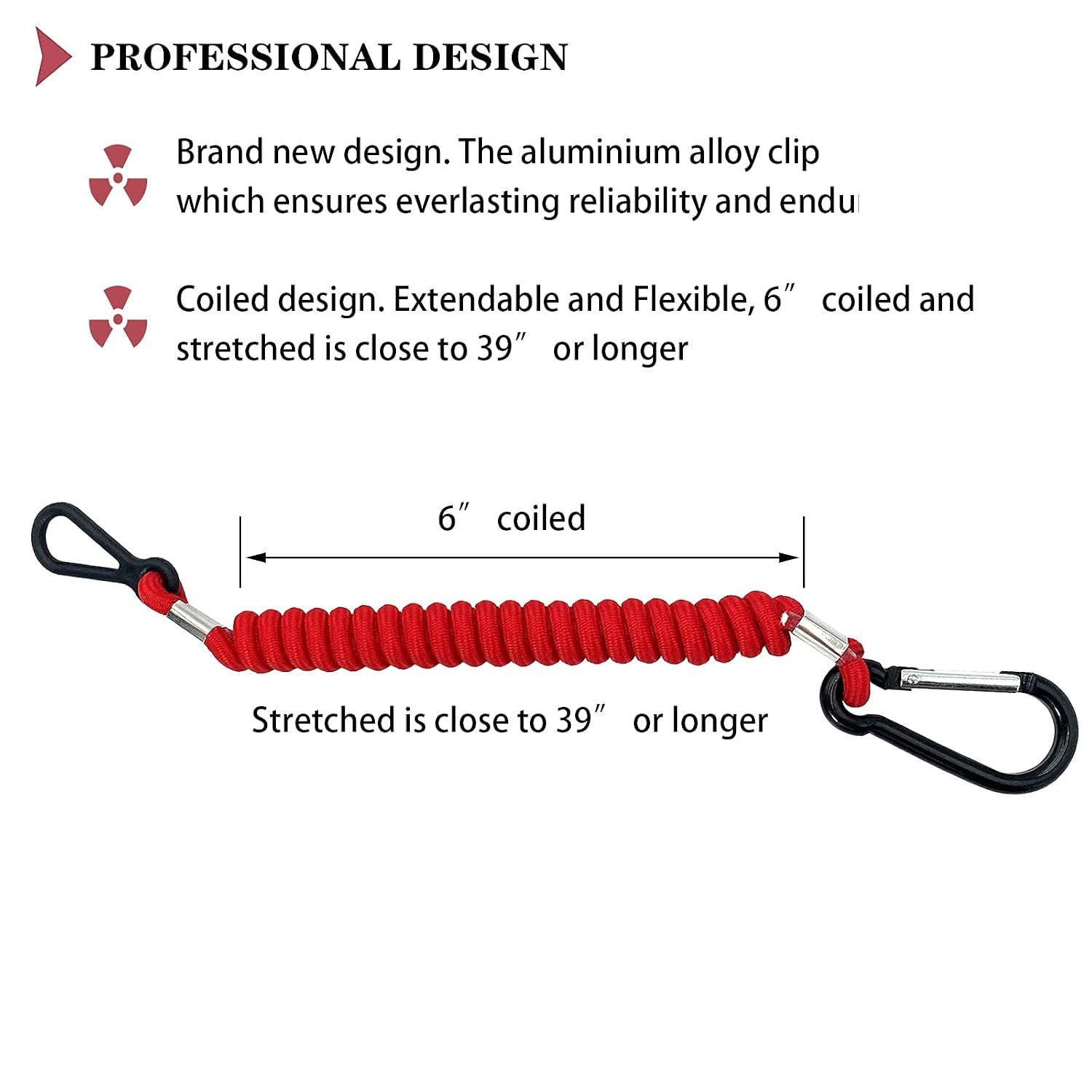 Boat Engine Emergency Stop Switch Lanyard, Replacement Safety Tether for Mercury MerCruiser Outboards, 8M0092849, 15920T54, Red, 100 cm — image 4