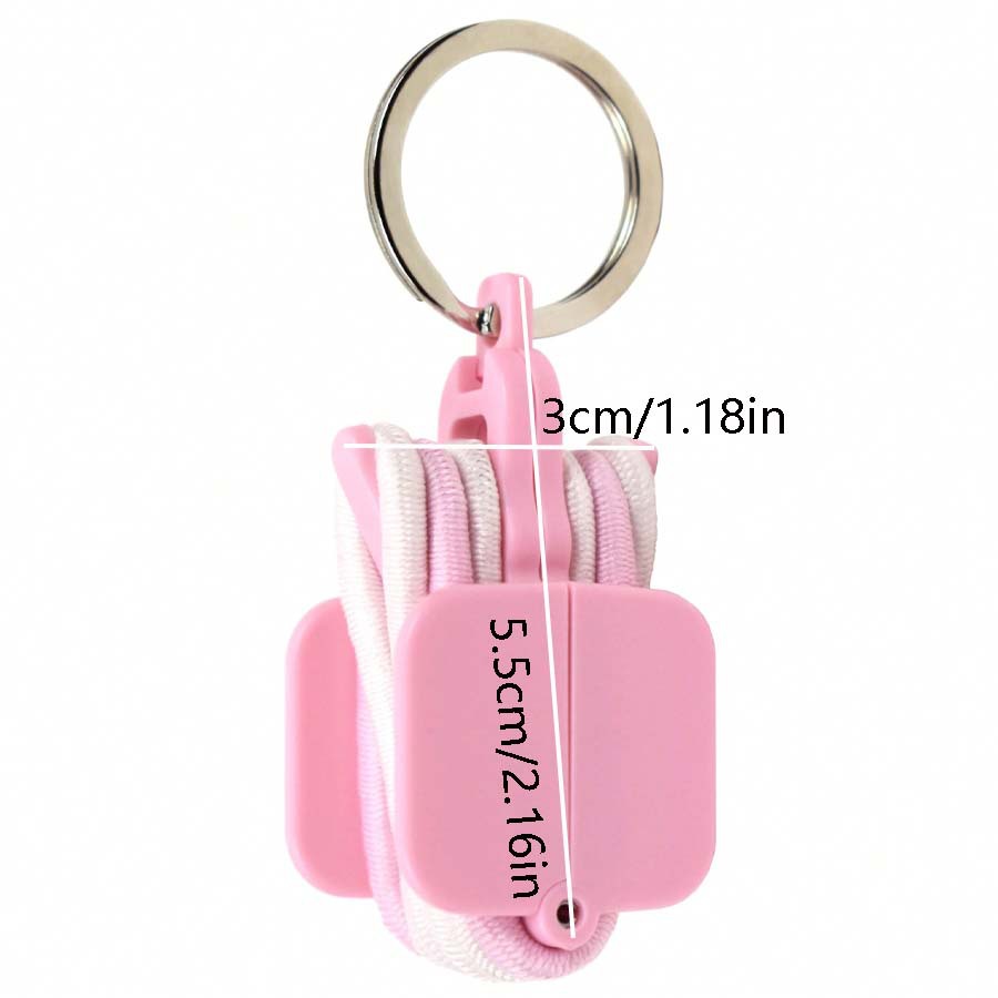 3-PCS Black Portable Hair Tie Organizer Keychain Compact Hair Accessories Holder with Clip for Travel School Bag and Purse โ image 5