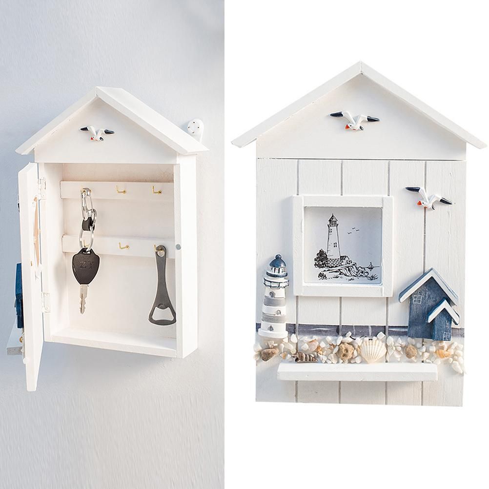 Wood Keys Box Wall Mounted Sundries Holders Practical Convenient Key Holder Storage Box Cabinet โ image 3