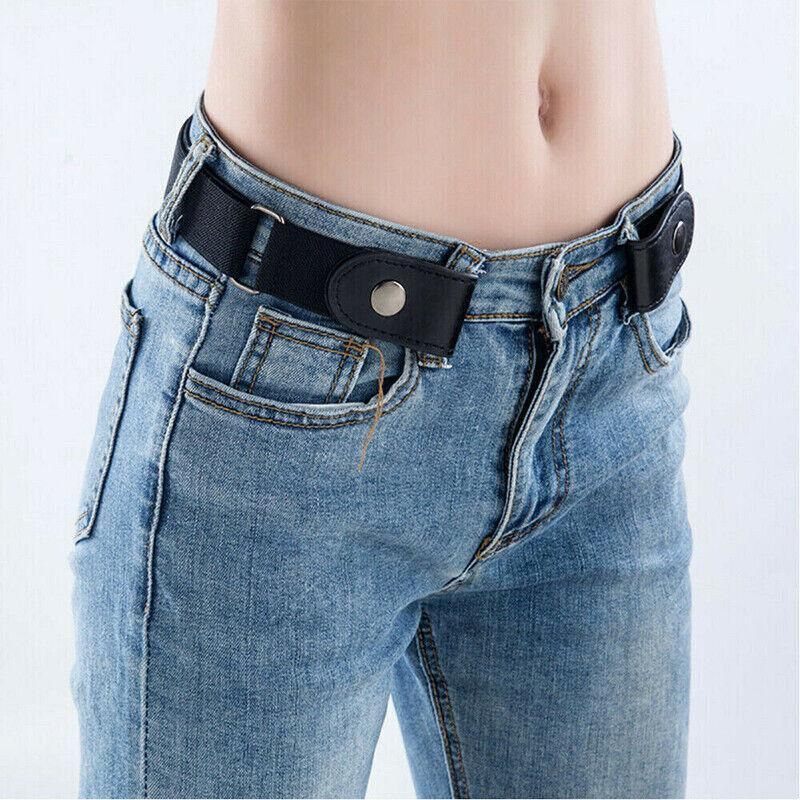 Buckle-Free Elastic Invisible Comfortable Womens No Bulge Hassle Belt For Jeans - Red — image 6