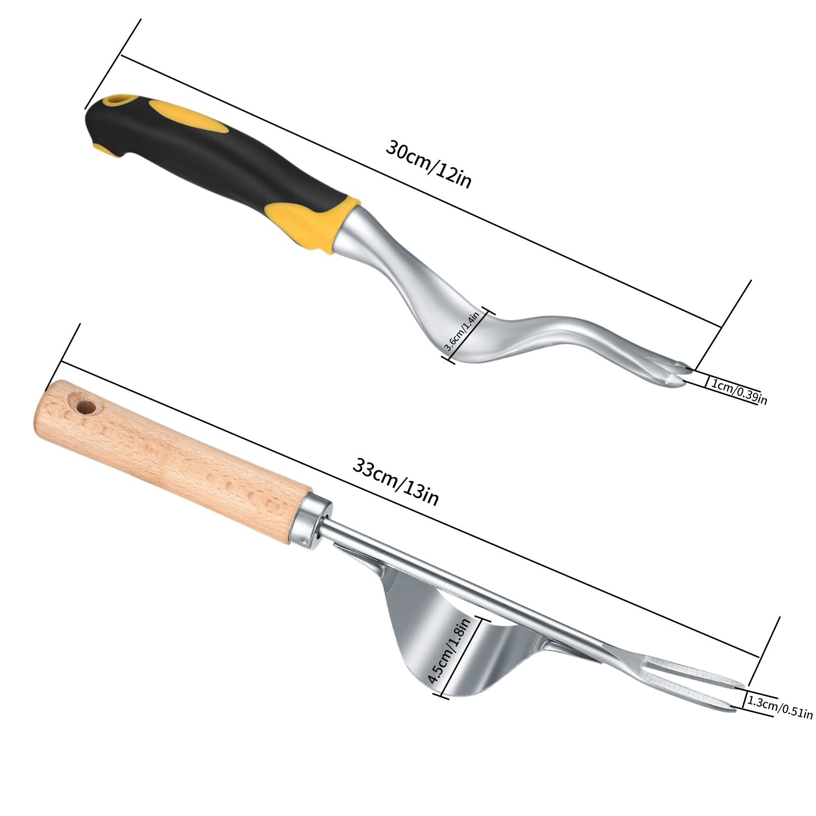2 Pcs Hand Weeder Puller Tool, Manual Weed Puller Tool Kit, Garden Manual Weeder Removal Tools with V-Shaped Forks — image 2