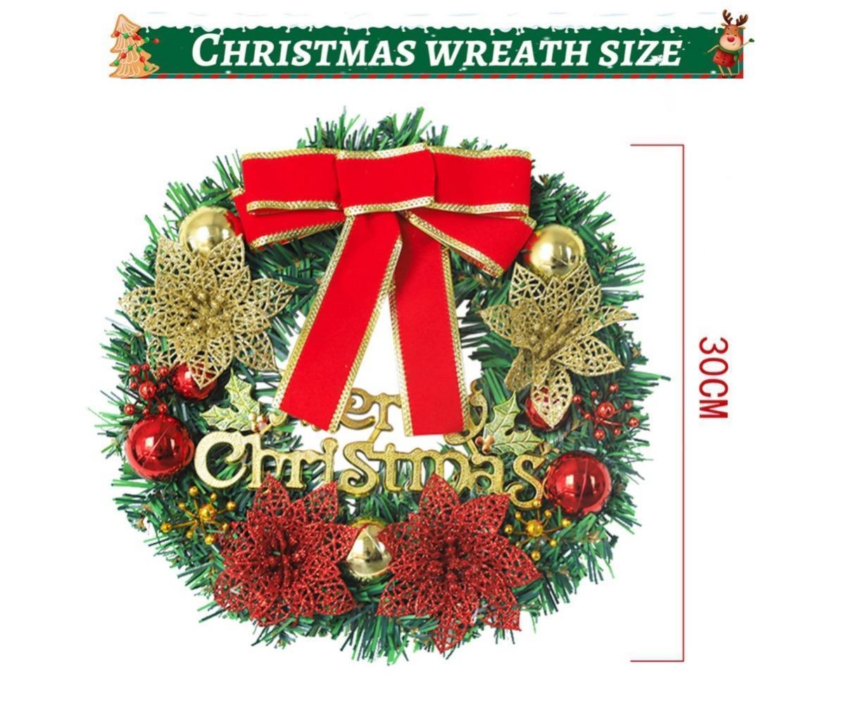Artificial Christmas Wreath with Lights, Red Berry & Pine Cones, Battery Operated Christmas Wreaths for Front Door, Window, Christmas Decorations - 30CM โ image 3