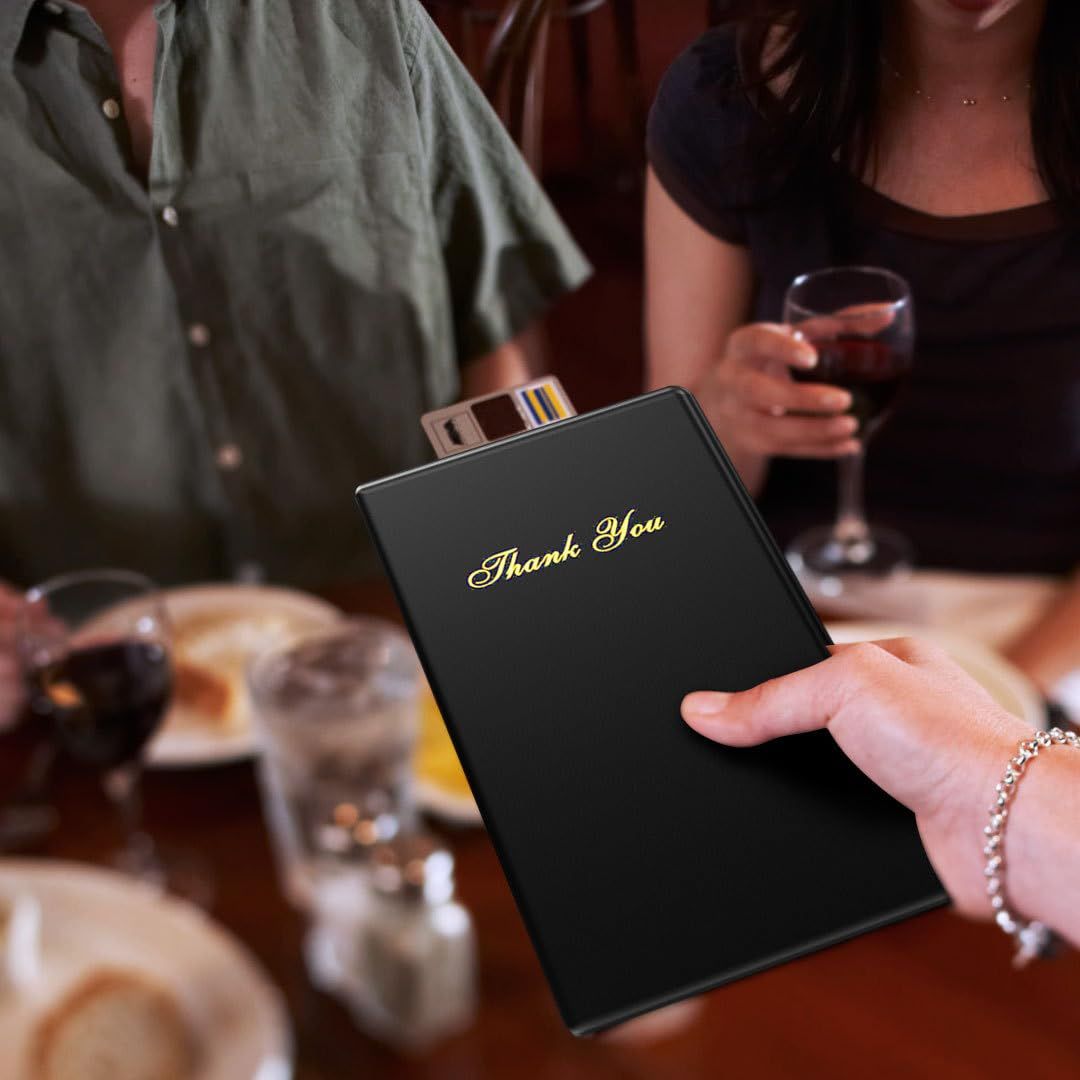 Professional Check Presenters for Restaurants - Black Server Checkbooks with Thank You Imprint for Smooth Payment Transactions, Restaurant Payment Book, and — image 5