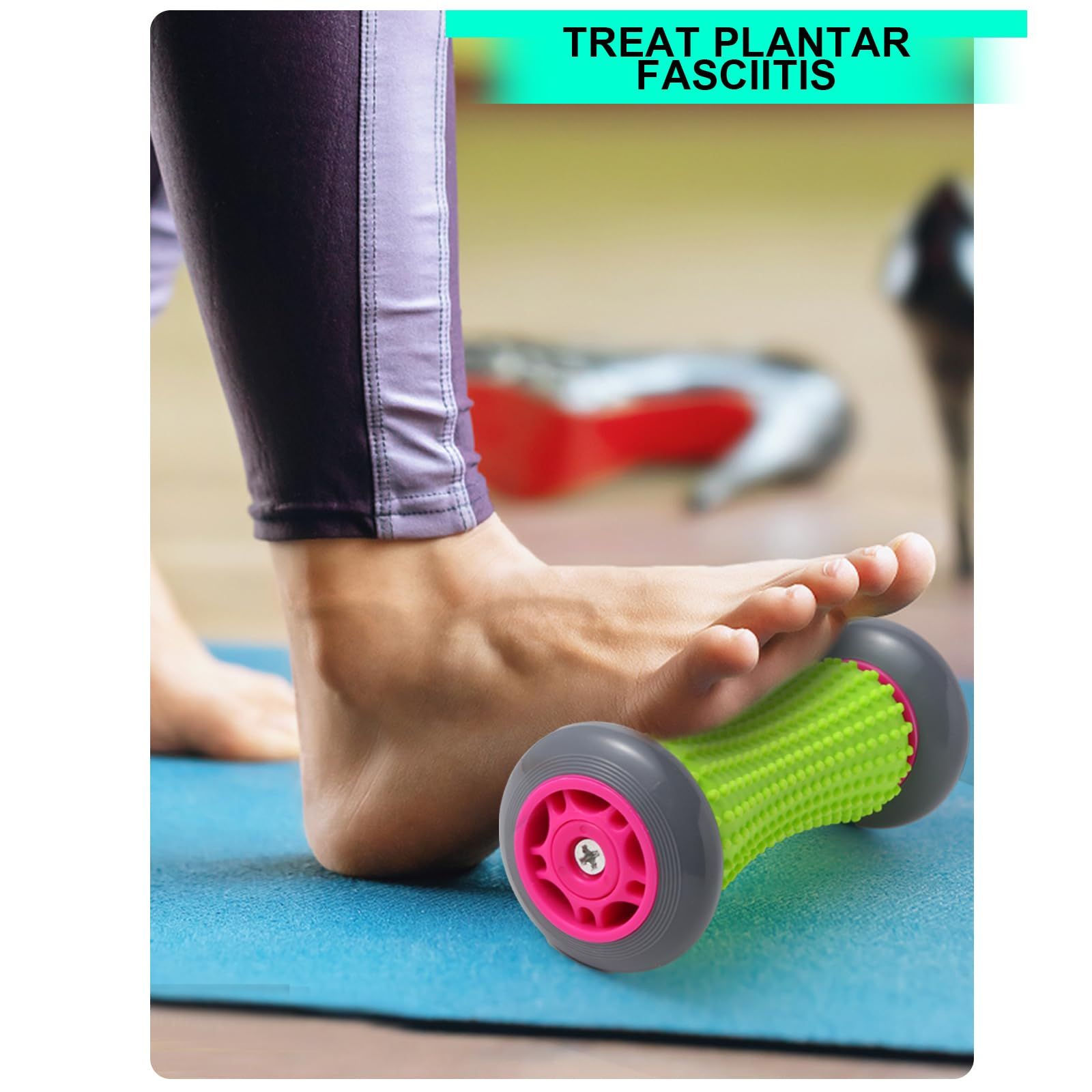 Plantar Fasciitis Relief, Foot Roller for Plantar Fasciitis and Neuropathy, Reflexology Massager Tool(Gray) — image 5