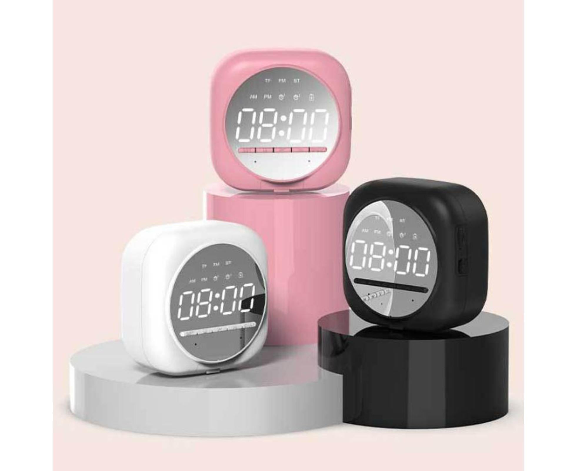 Q12 Bluetooth-compatible 5.0 Multifunctional Alarm Clock Subwoofer Speaker Support TF Card - White โ image 6