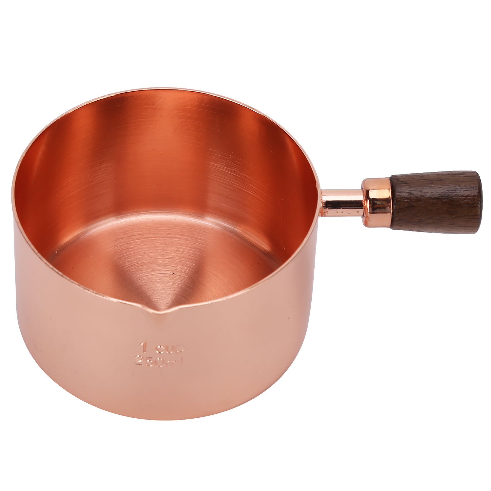 Sauce Pan Wooden Handle Rose Gold Stainless Steel Sauce Pot for Cooking Kitchen Ware1cup โ image 4