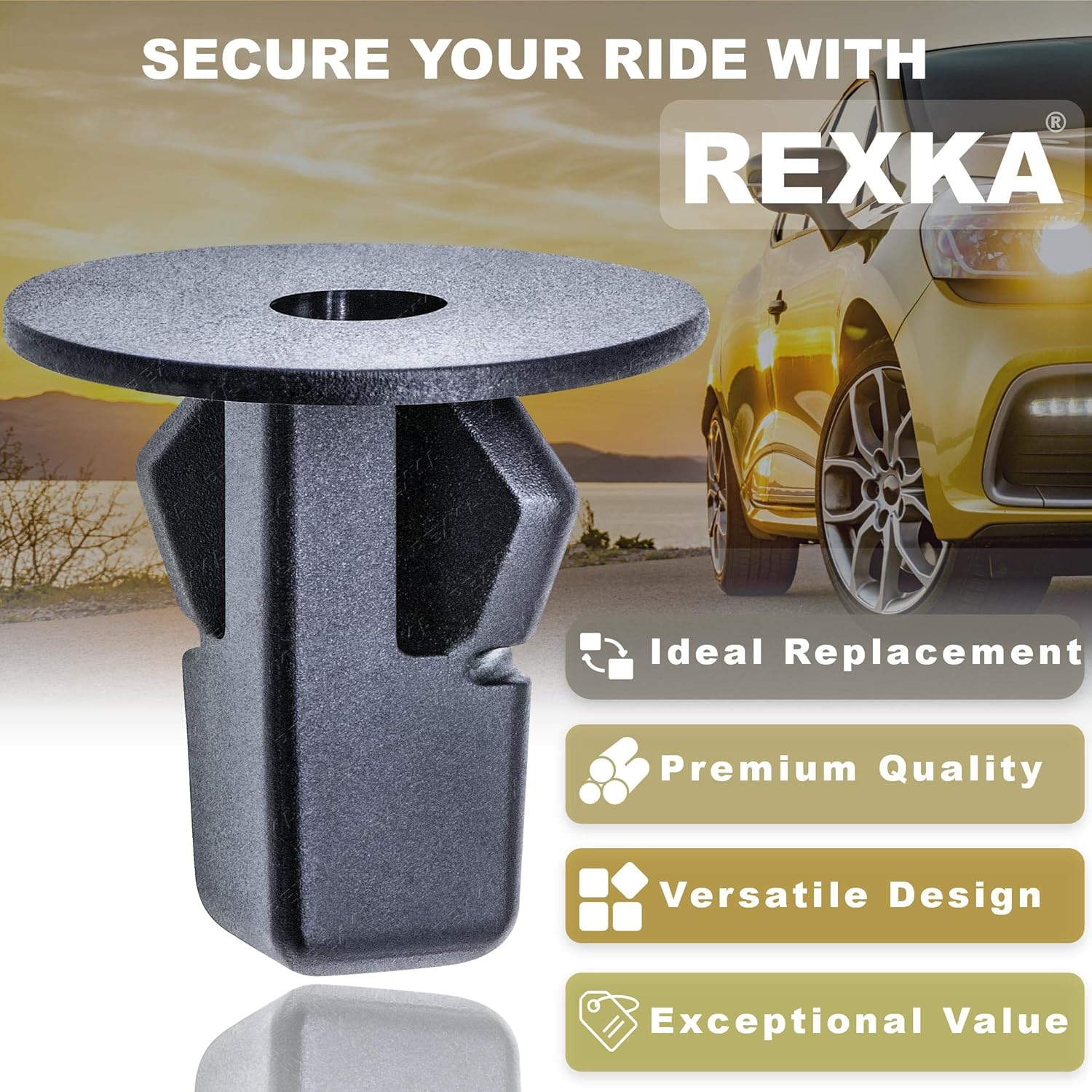 Rexka 40pcs Fender Liner Wheelhouse Liner Mud Guard Nylon Screw Grommet Nut Retainer Compatible with Toyota Lexus 90189-06013 Camry Corolla Highlander Tundra — image 4