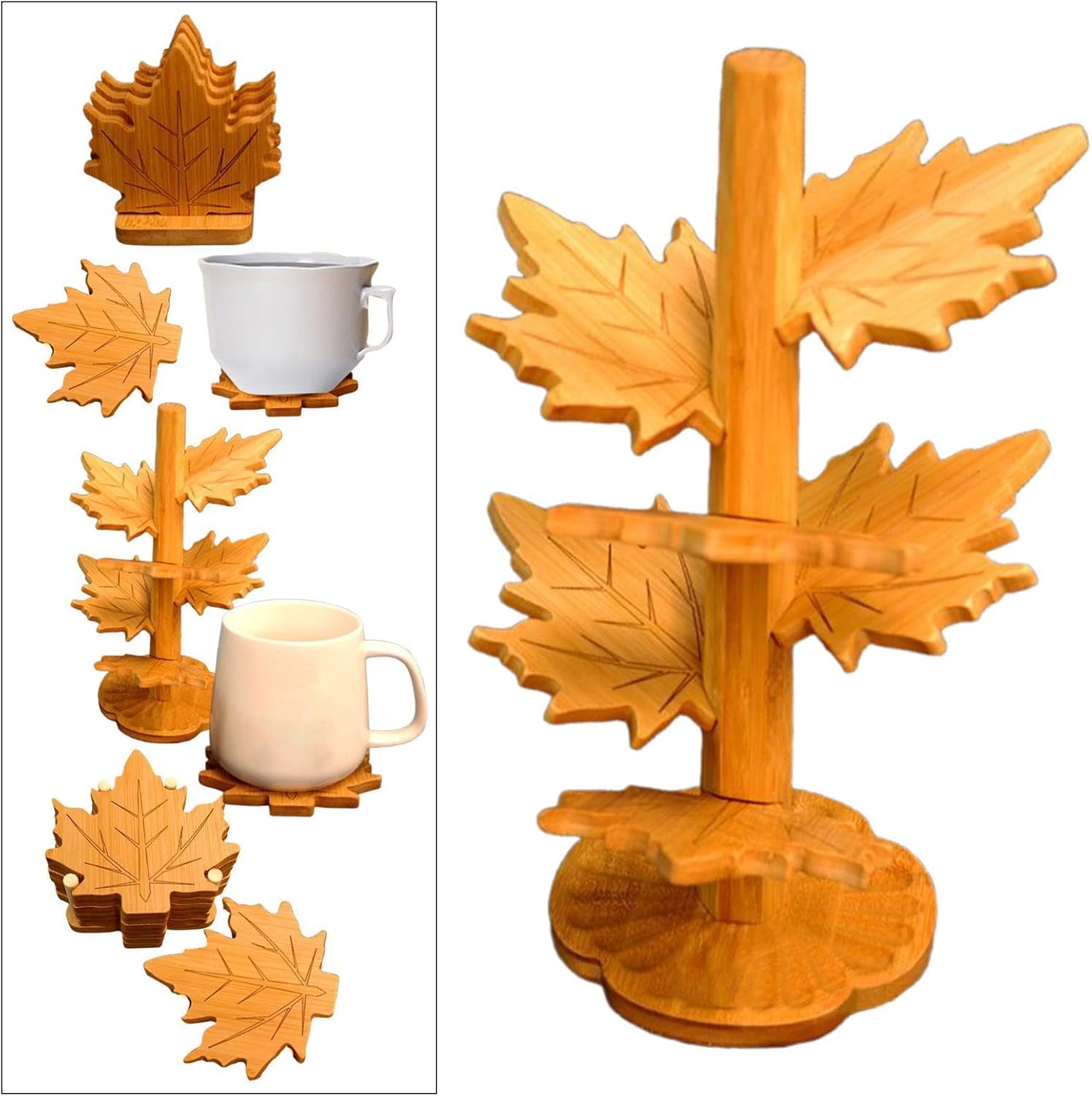 6 coasters in the shape of a maple leaf - heat-resistant and heat-insulating - suitable for dining tables, placemats, decoration, heat retention - also — image 4