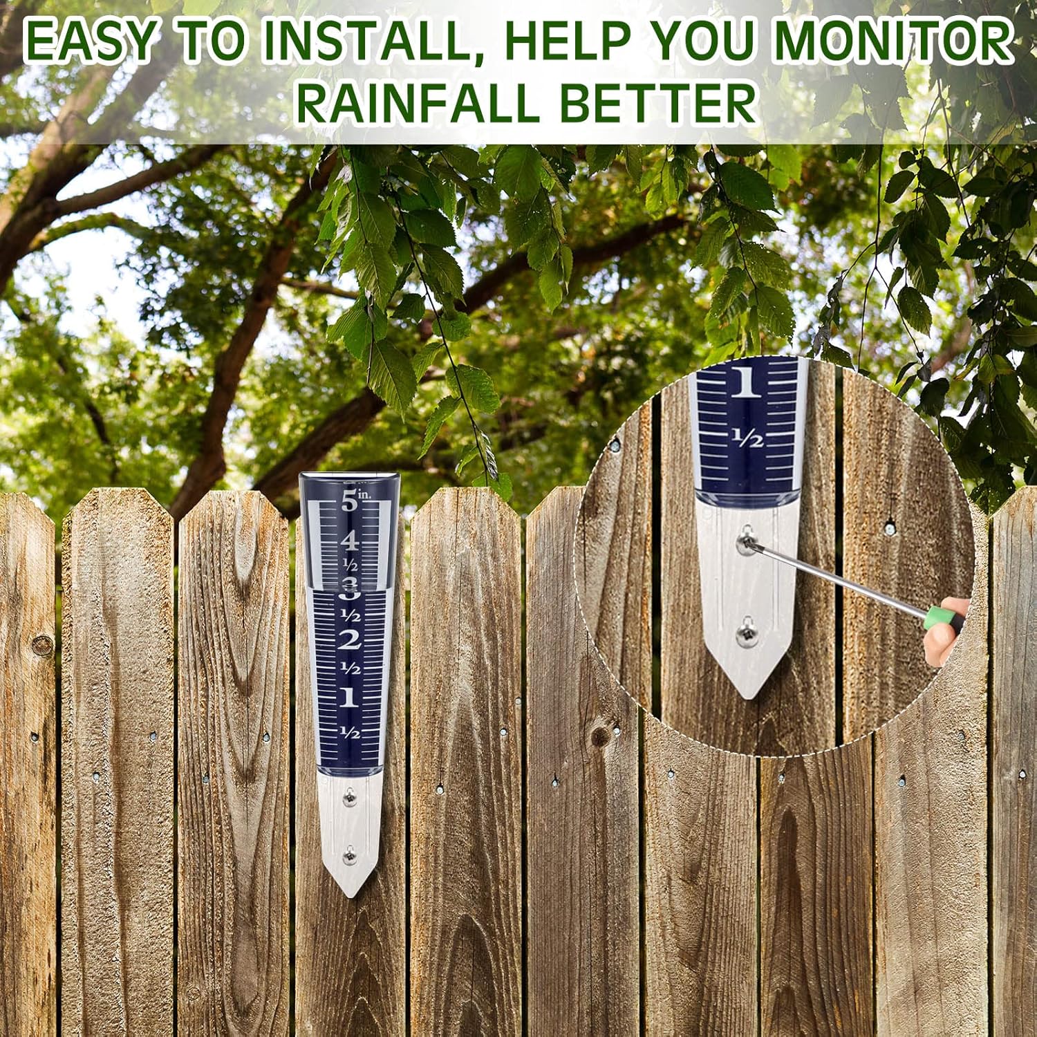 4 Pcs 5 Inch Capacity Rain Gauge Outdoor Easy to Read Acrylic Gauges Measure and Monitor Precipitation Magnifying Scale Numbers for Garden Yard Field Lawn โ image 5
