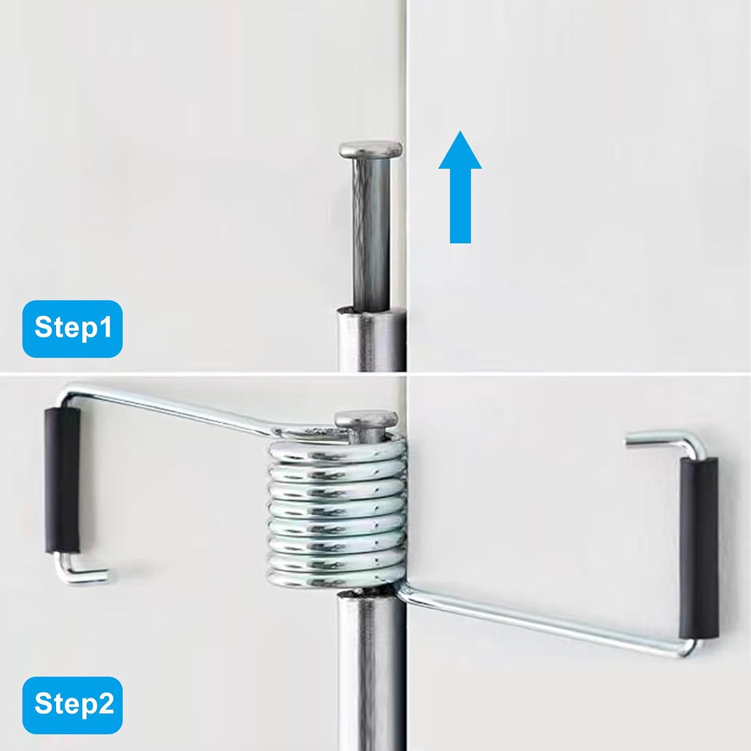 4 Pack Spring Door Closer, Automatic Self-Closing Door Hinge with Rubber Bumper for Cabinet, Closet and Interior Doors — image 4