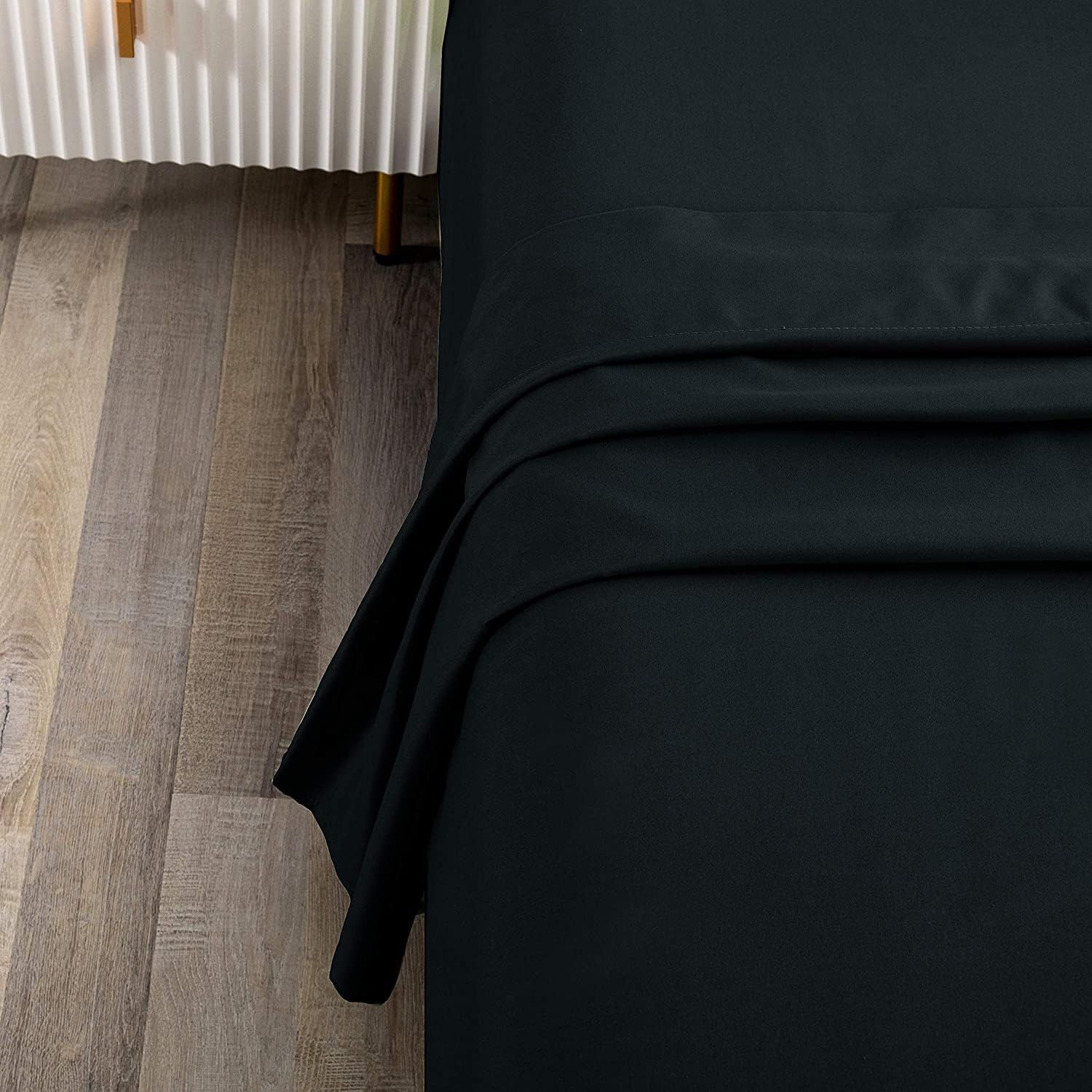 Elegant Comfort Premium Hotel Quality 1-Piece Double Flat Sheet, Luxury and Softest 2000 Thread Count Bedding Flat Sheet(Double,Black) — image 2