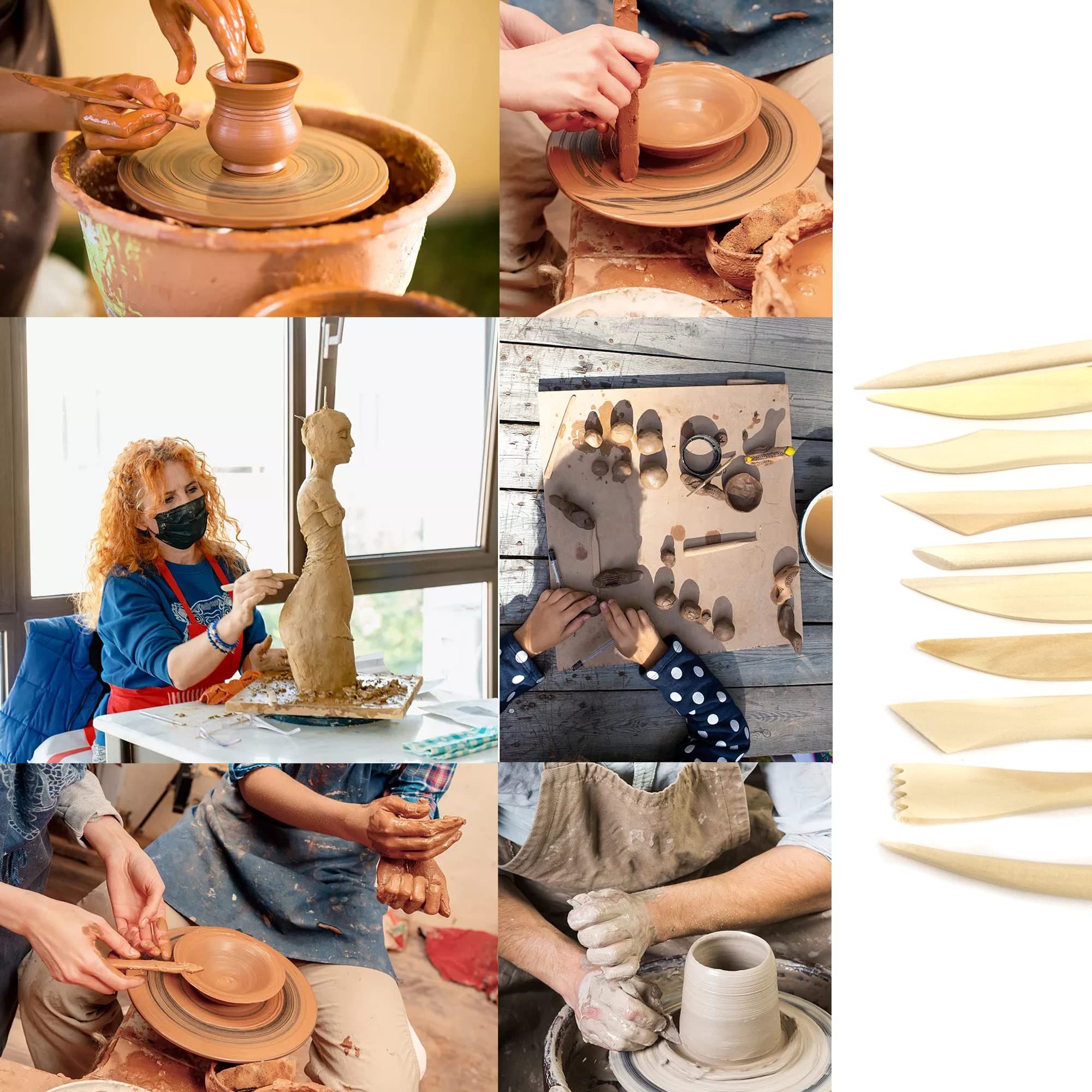 10-Piece Double Ended Wooden Mini Modeling Tools Clay Sculpture Tools for Cutting, Carving and Smoothing โ image 2