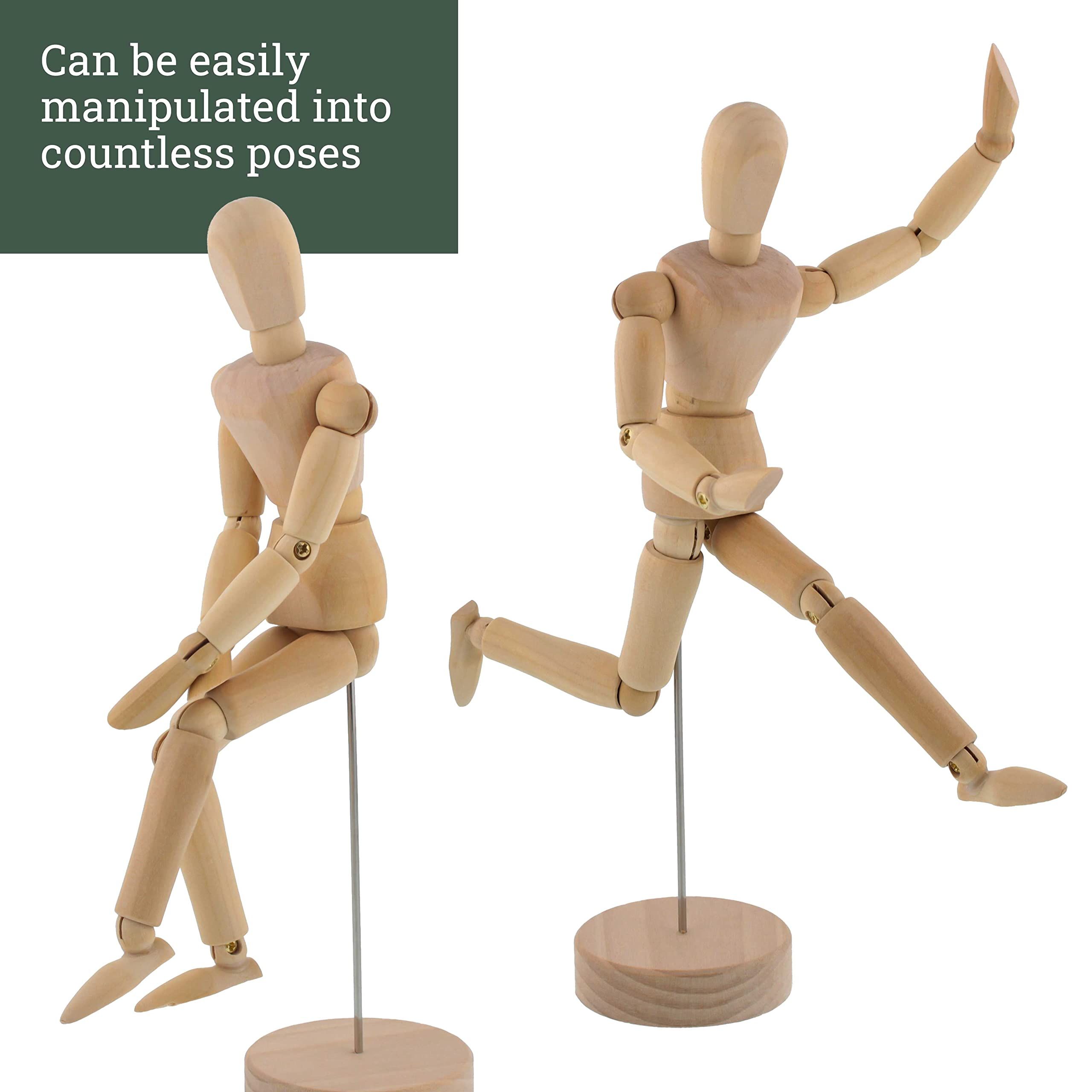 8" Female - Artist Drawing Manikin Articulated Mannequin with Base and Flexible Body - Perfect for Drawing The Human (8" Female) — image 3
