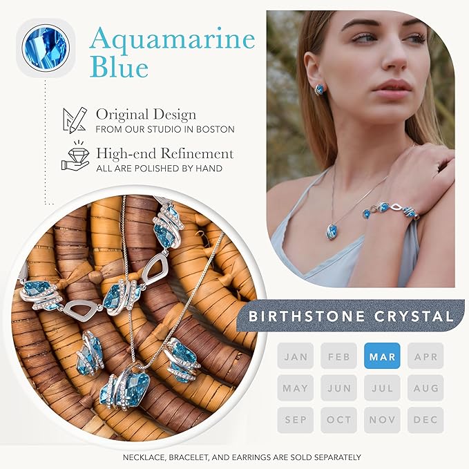 Wish Stone Pendant Necklace, Necklaces for Women with Birthstone Crystals, Allergy-Free Jewelry for Women with Gift Box, 19K Rose Gold Plated or — image 2
