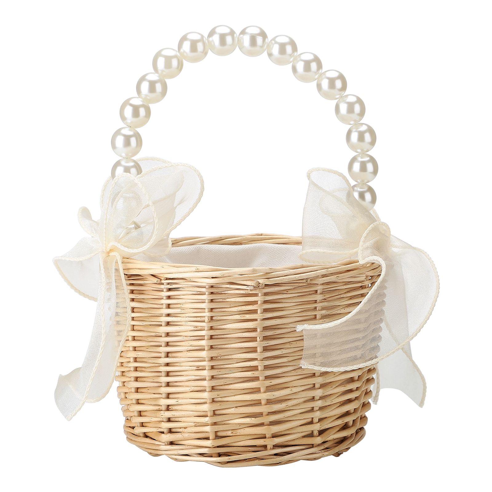 Wedding Ceremony Ring Pillow Flower Basket Portable Burlap Bowknot Vintage Wedding Basket โ image 3