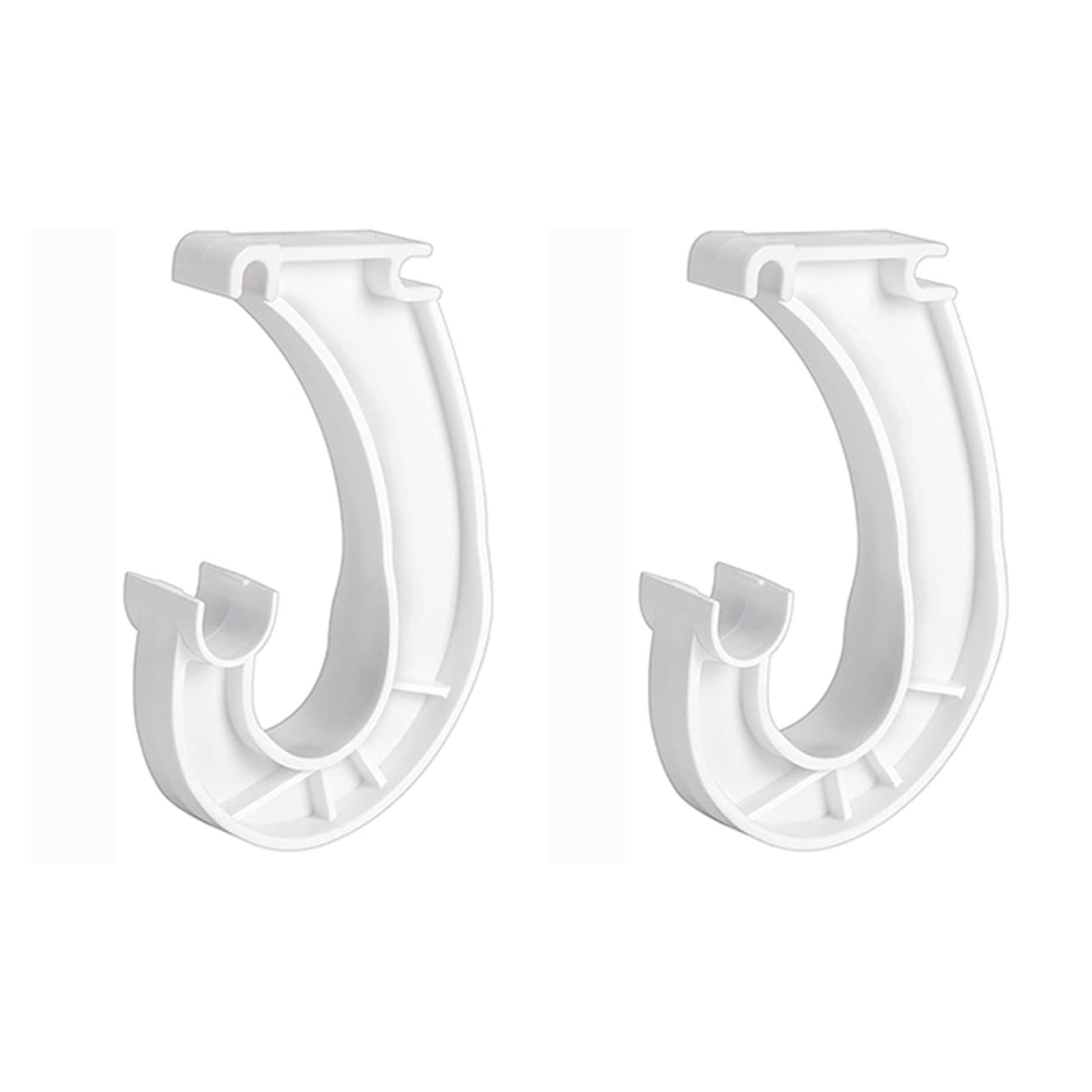 Hanging J Shape Closet Rod Bracket White 2Pc, 2Pcs Hanging Closet Rod Support Closet Shelf Rod Holder Sturdy J Shaped Closet Brackets for Hanging Clothes