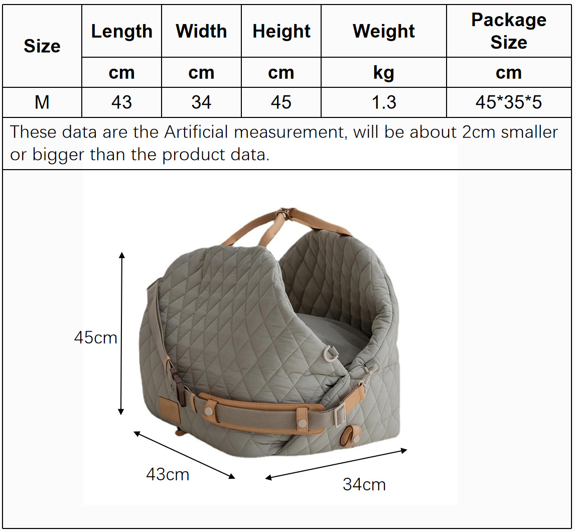 Luxury Quilted 2-in-1 Pet Travel Carrier & Car Booster Seat for Small Dogs(Pink) — image 6