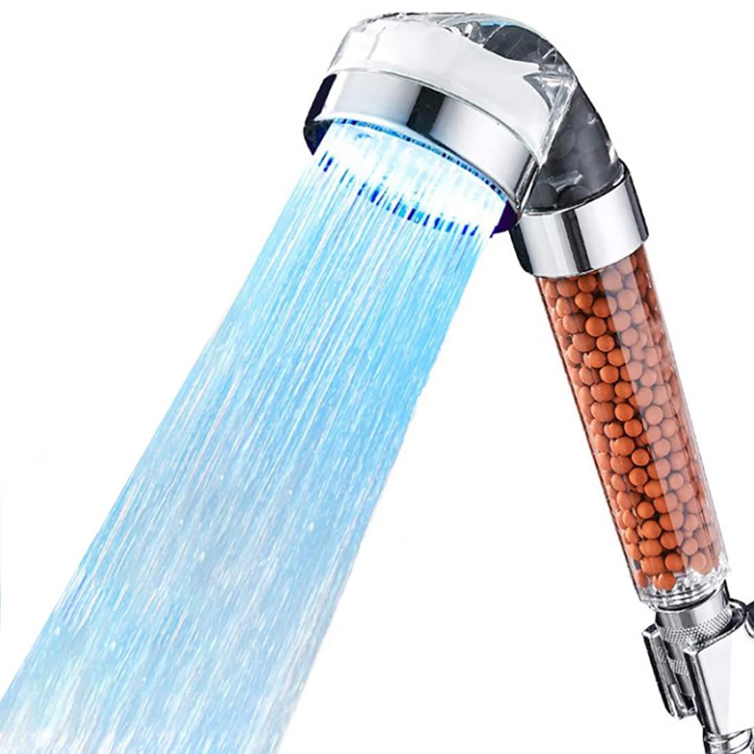 LED Shower Head Color Changing, Handheld Shower Head High Pressure Water Saving Spray Showerhead Light Up Detachable Ionic