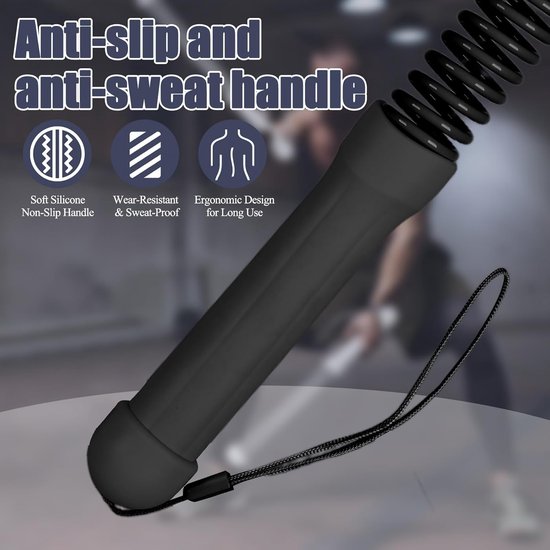 2-Pack Cordless Battle Ropes - Battle Rope - Fitness Rope - Soft Grip - For Home Gym & HIIT - Portable Arm and Core Trainer - Black — image 6