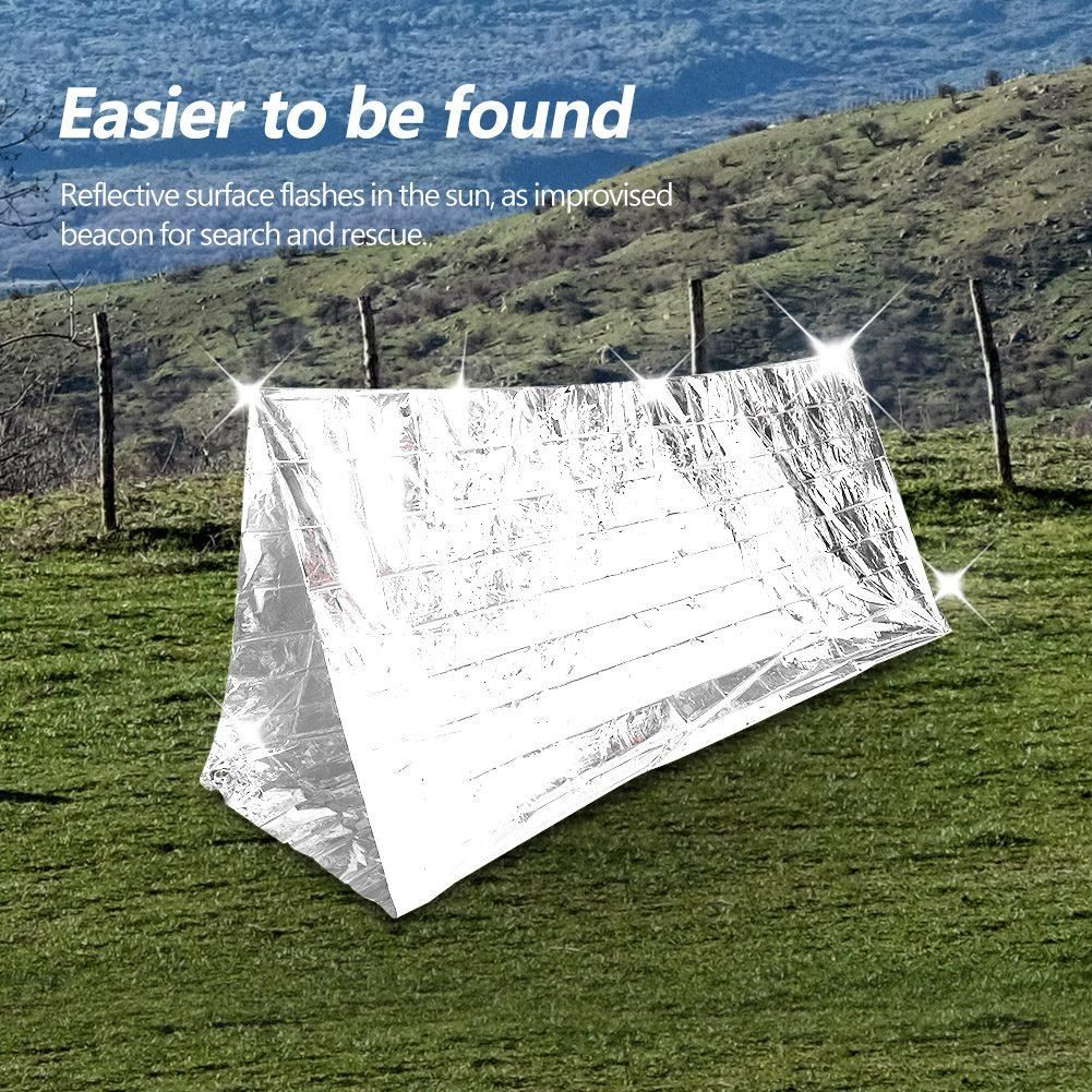 Emergency Tent Outdoor Emergency Shelter Blanket Reflective Camping Hiking โ image 2