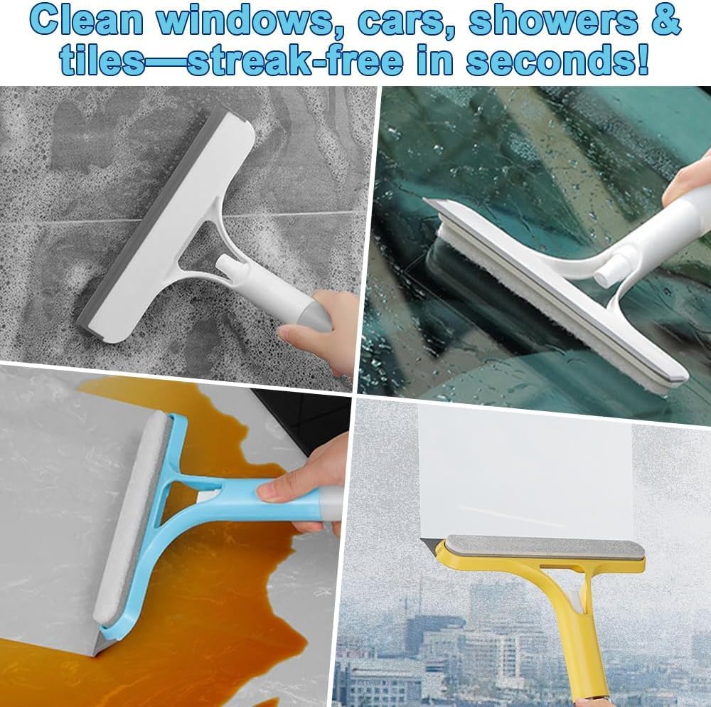 3-in-1 Window Wiper with Spray - Squeegee, Washer & Microfiber Cleaner for Streak-Free Windows, Showers & Cars - Set of 1 โ image 5