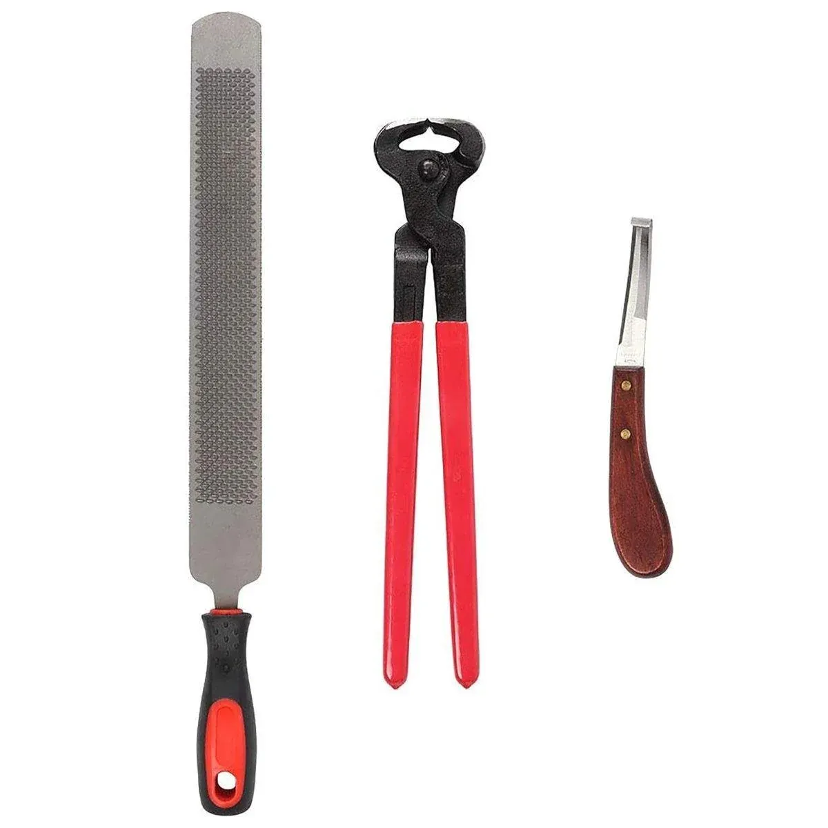 14 Inch Shoe Repair Tool Set Pliers Knife File Horseshoe Shear Hoof Trimming Kit — image 2