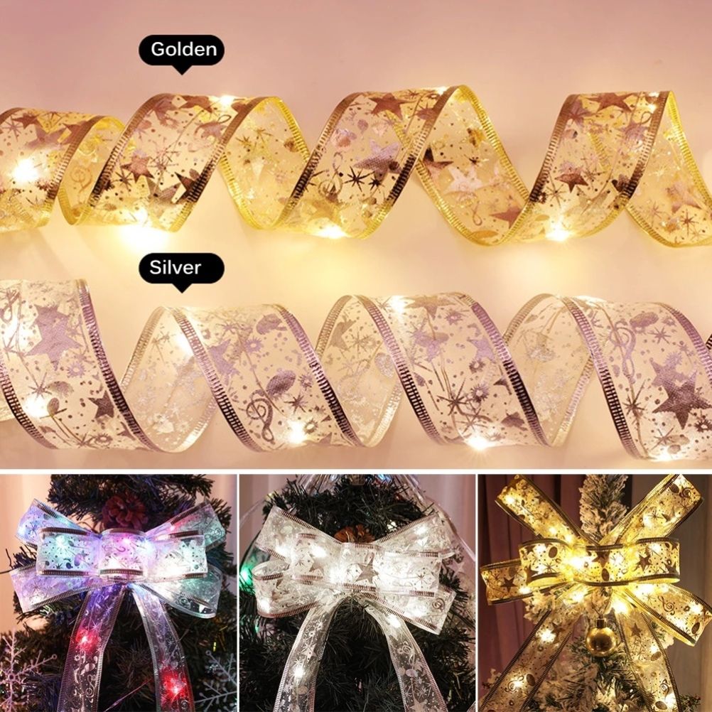 Christmas Fairy Lights Ribbon Christmas Lights Battery Operated String Lights Christmas Tree Christmas Party Holiday Indoor Outdoor Decoration โ image 2