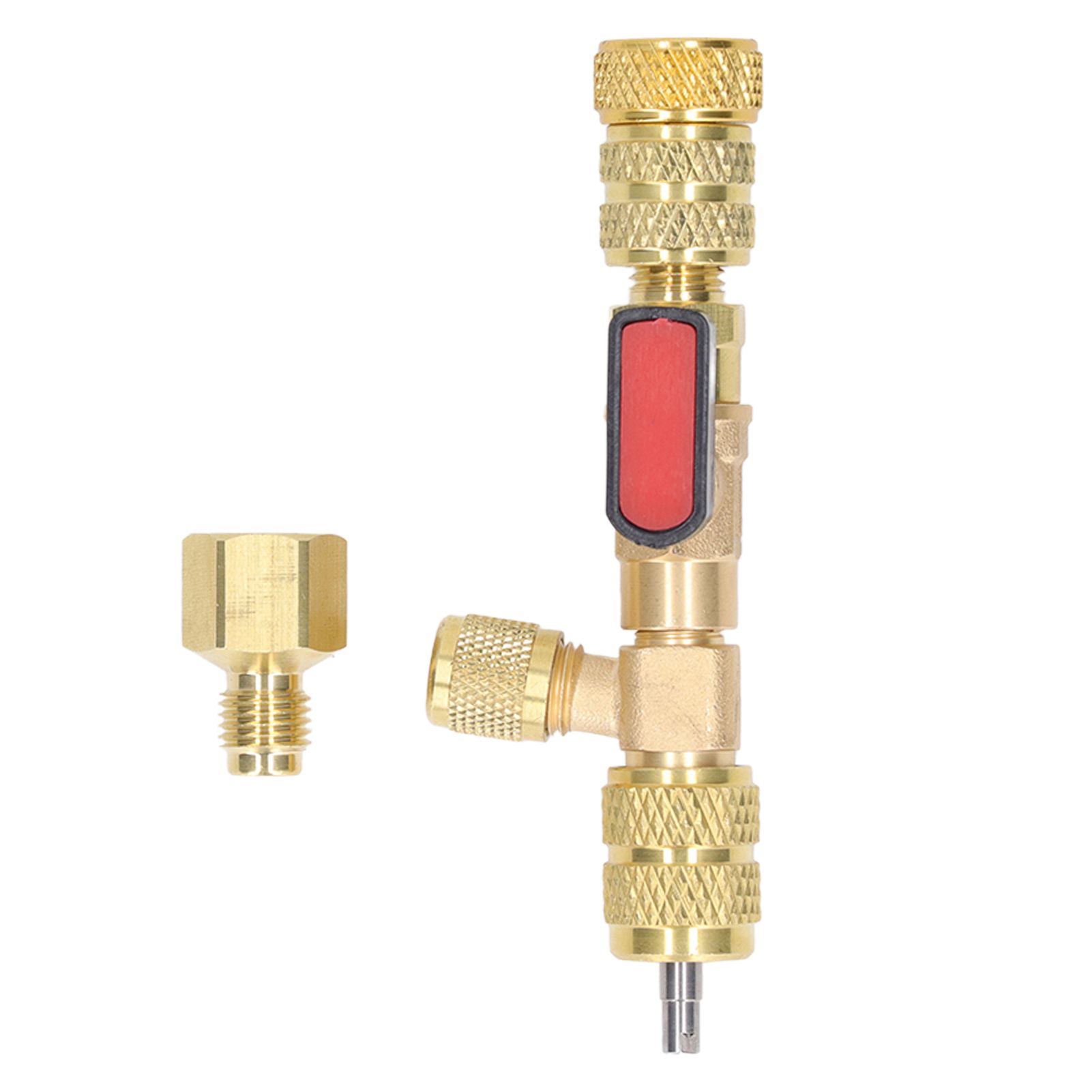 Valve Core Remover 1/4SAE 5/16SAE Port Air Conditioning Line Repair Tool for R12 R122 R410 โ image 2