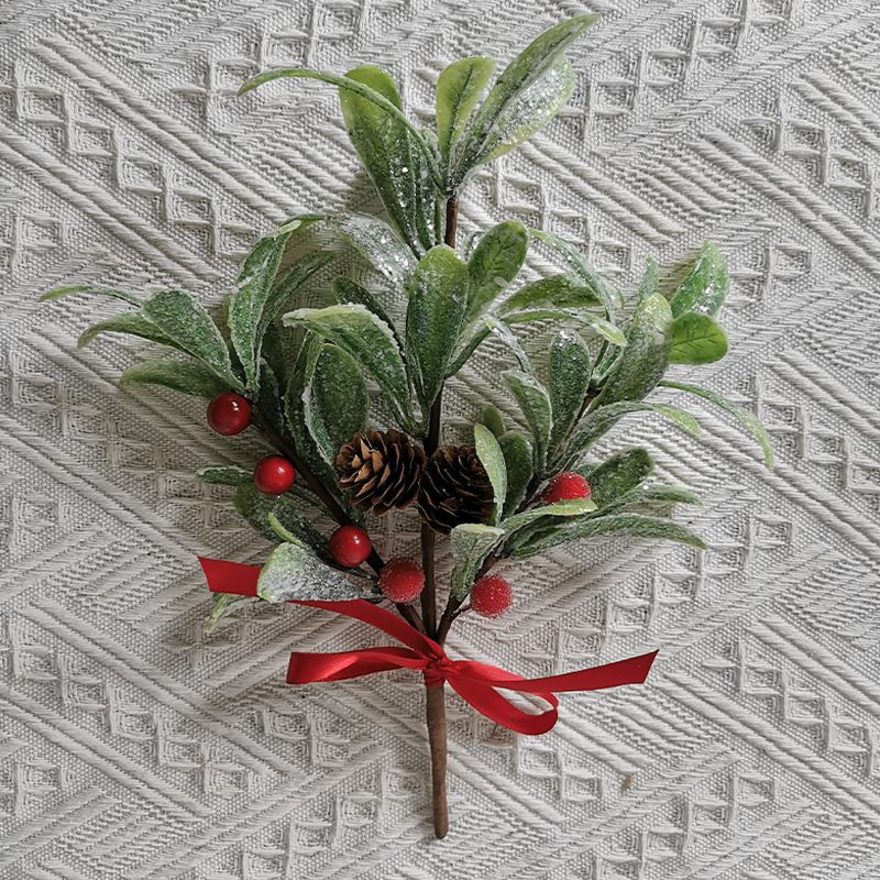 4Pcs Mistletoe Picks,Mistletoe Decoration with Red Berries, Artificial Mistletoe Floral Stems, Mistletoe Hanging Ornament