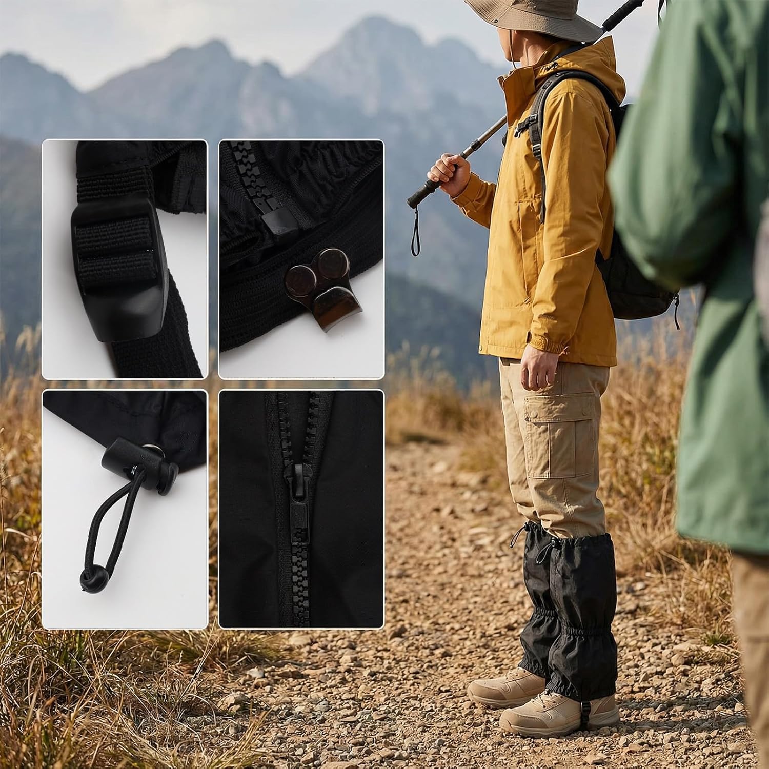 1Pair Adjustable Leg Gaiters - Lightweight Waterproof Leg Guards for Men & Women - Anti-Mosquito Bites Gators for Hiking Boots - Hiking Essentials for Hunting — image 5