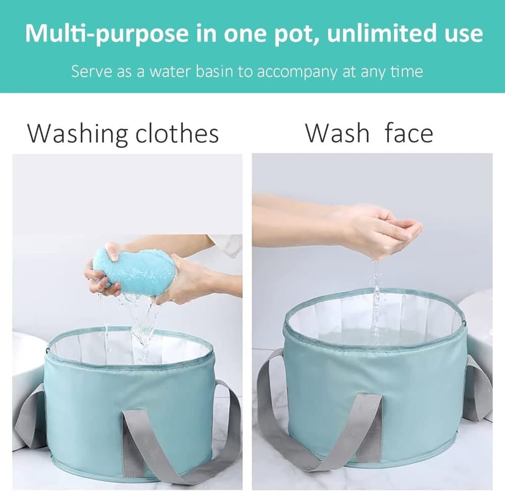 Foldable Foot Bath Tub 30 × 20cm, Gray, Portable for Home Travel Camping Outdoor Use, Spa and Care — image 3