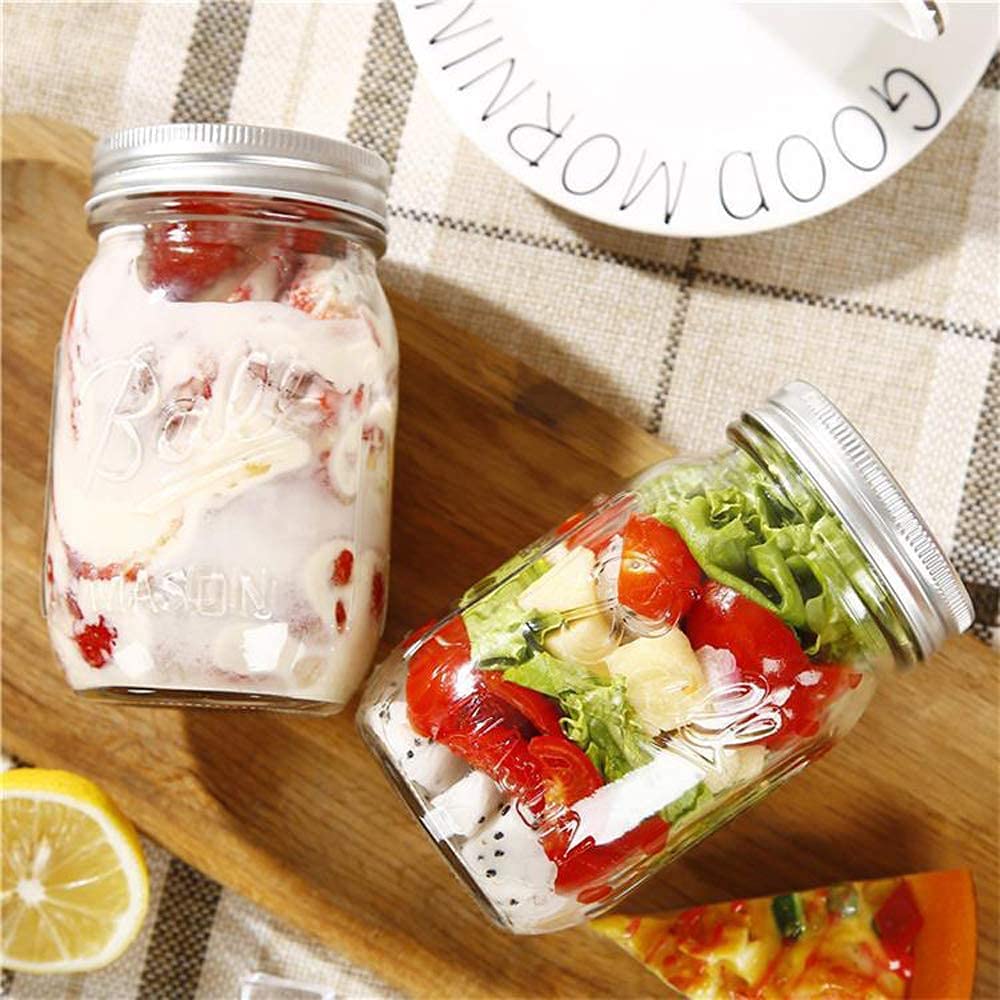 12 Pieces Canning Jars - 480ml Mason Jar Empty Glass Spice Bottles with Airtight Lids and Labels — image 2