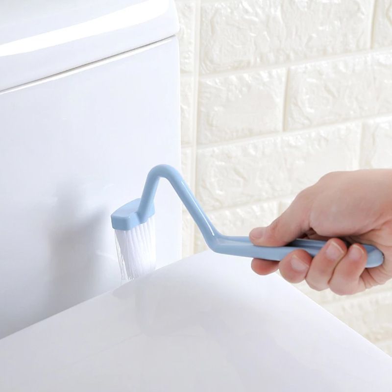 Toilet Brush, S Type Toilet Cleaning Brush Portable Curved Corner Cleaning Brush, for Deep Cleaning, Pink, Blue, Green(Random) — image 3