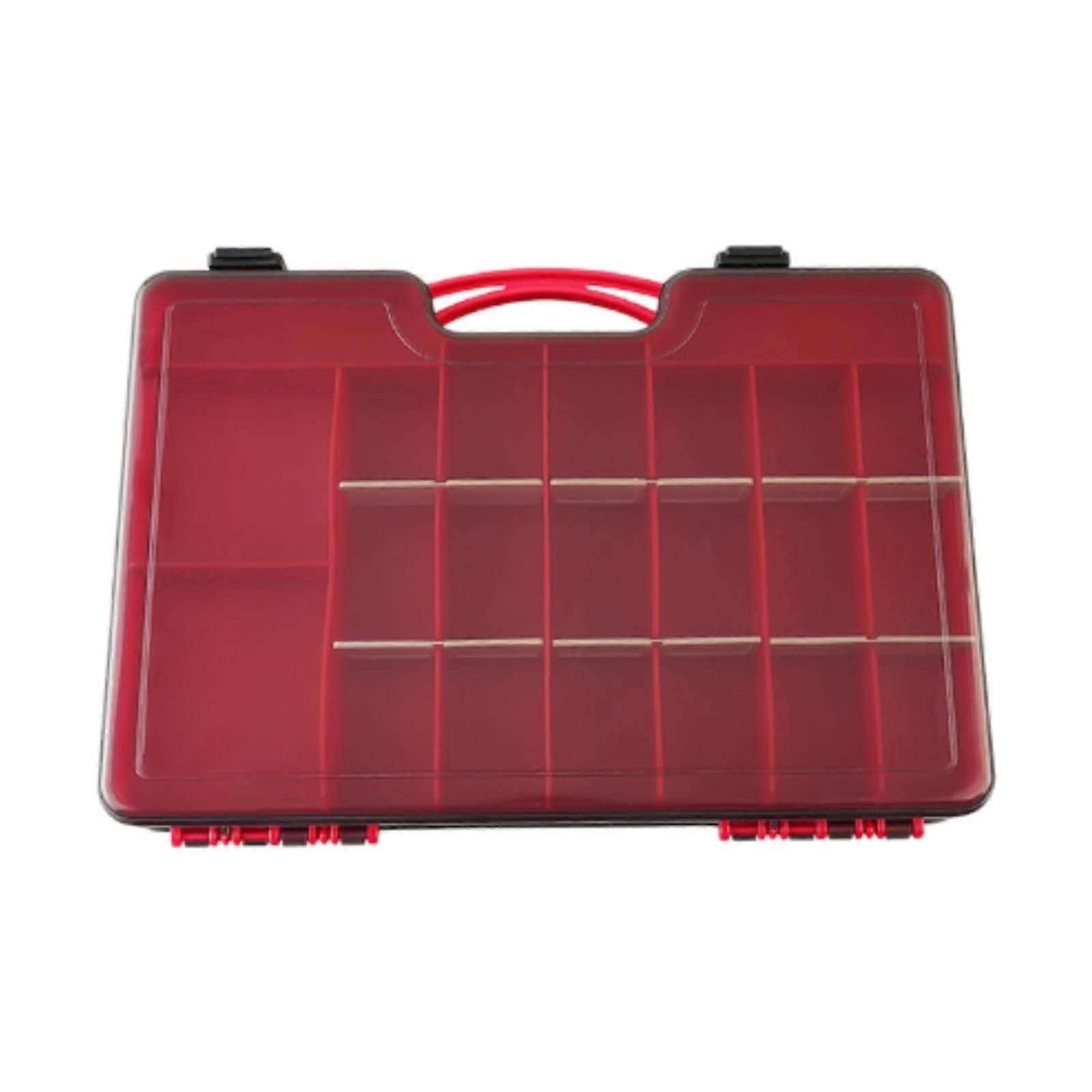 Fishing Tackle Box Organizer with Removable Dividers,44 Grids,Fishing - Red