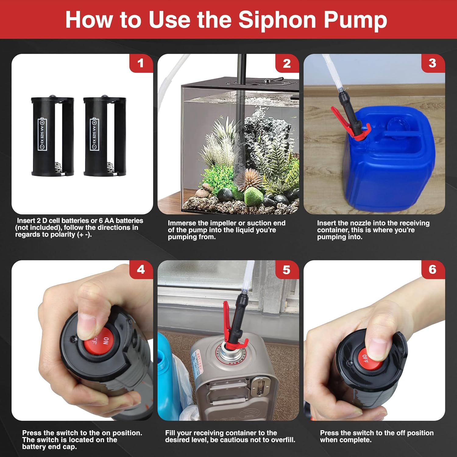 Portable Power Siphon Pump for Gas, Battery Operated Fuel Transfer Pump, 3.5GPM Flow, Diesel Oil Extractor - Ideal Gasoline Transfer Pump — image 6