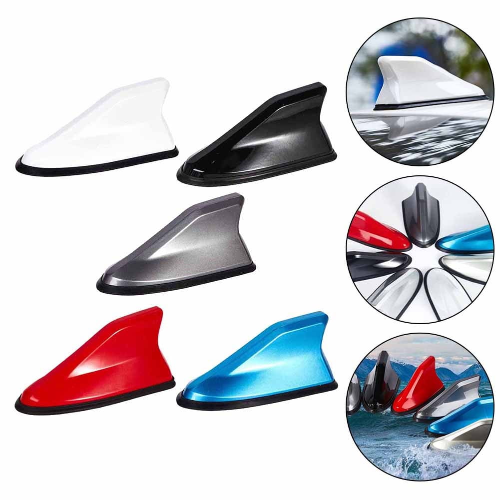 Universal Car Shark Fin Antenna Radio Signal Aerials Roof Mount Am/Fm Receiver Decoration No-Drill Installation Multiple Colors Available Black — image 6