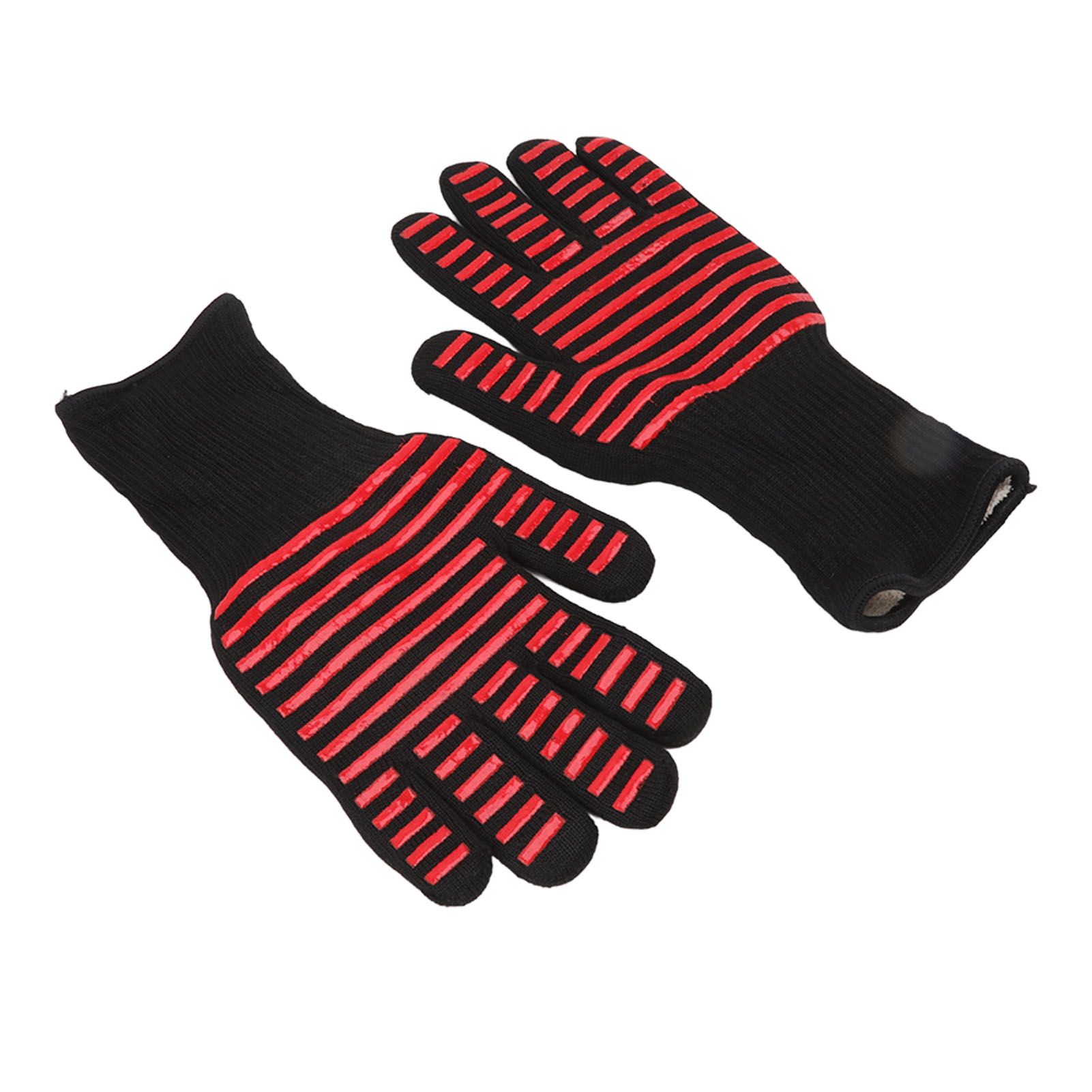 2PCS BBQ Fire Gloves Flame Retardant High Temperature Resistant Microwave Oven Gloves for Industrial — image 3