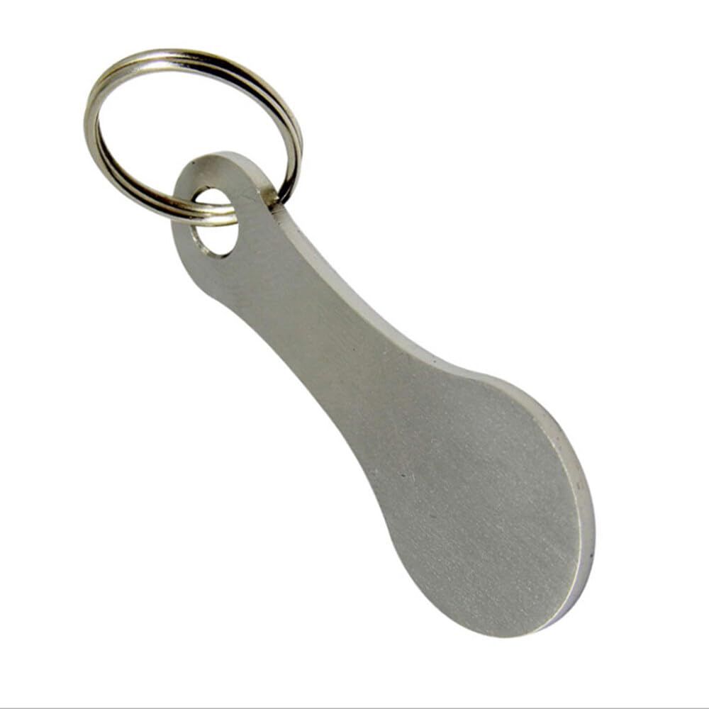 2pcs Stainless Steel Shopping Trolley Token, Metal Coin Holder Couple Key Chain DIY Shopping Cart Token, Wine Bottle Opener Bag Pendant