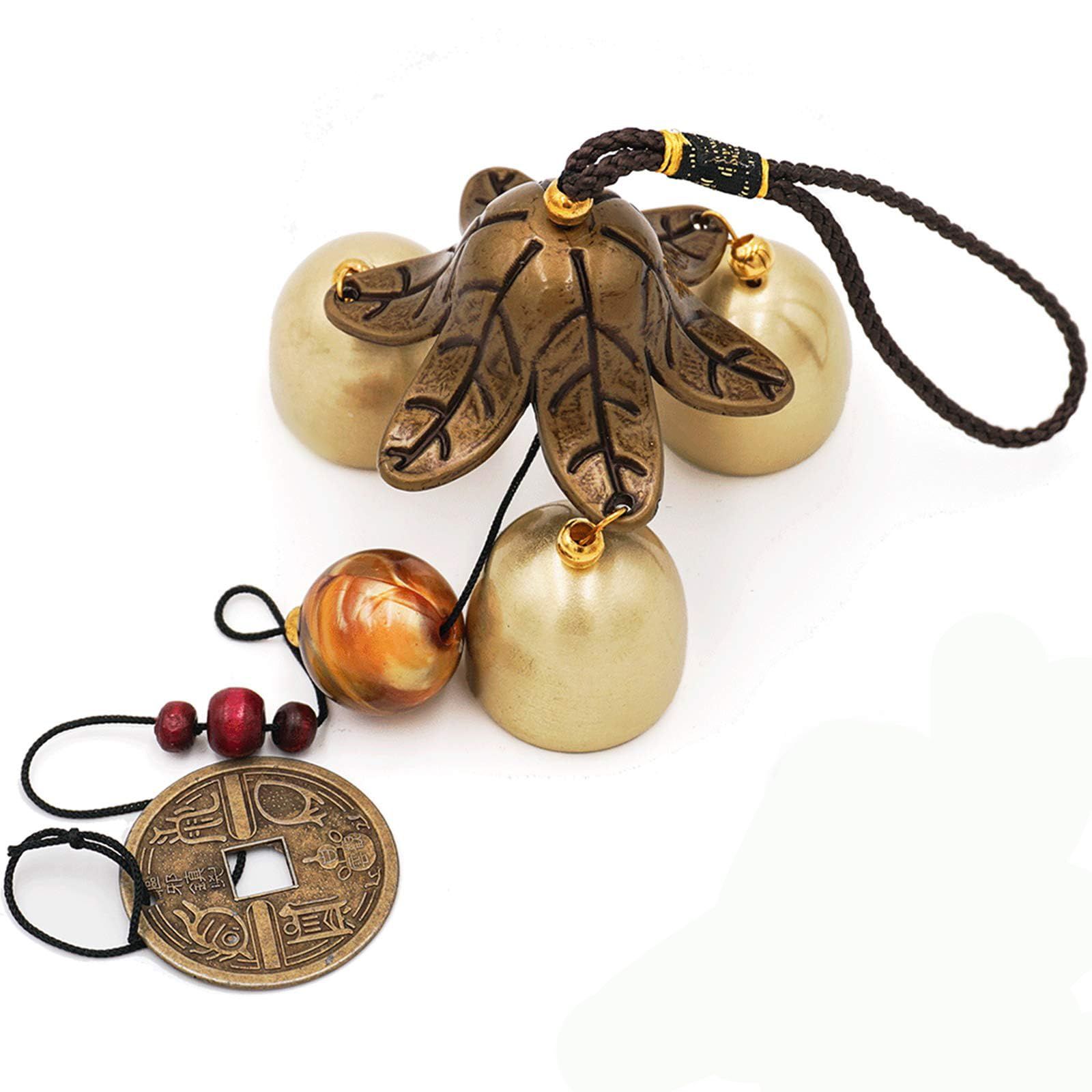 Lucky Wind Chimes Feng Shui Wind Bell for Good Luck Home Garden Hanging Decoration Gift (Leaf style)