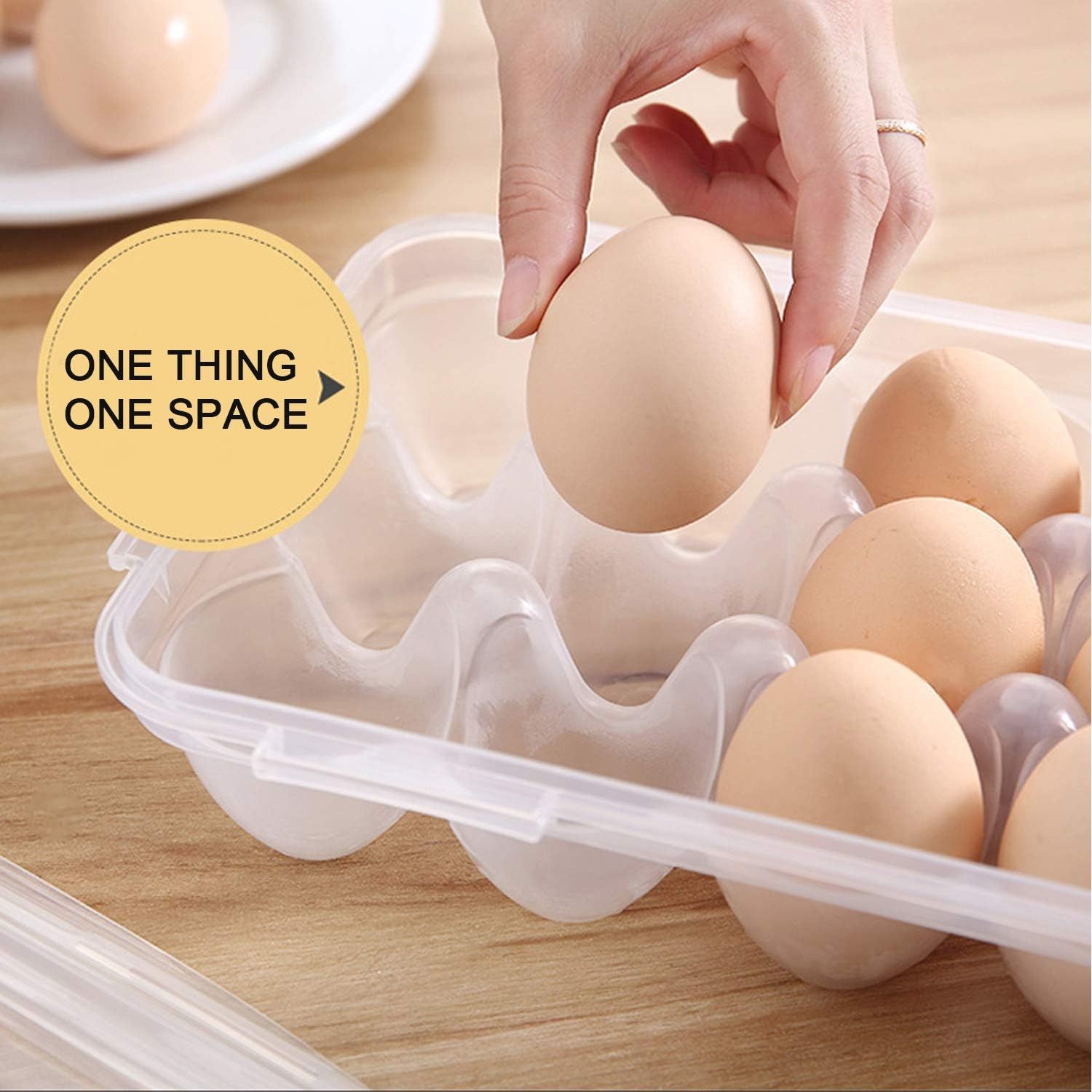 2 Pack Covered Egg Holders For Refrigerator, Plastic Storage Container/ Deviled Egg Tray Carrier with Lid Fits (Can hold 36 eggs) Only tray — image 4
