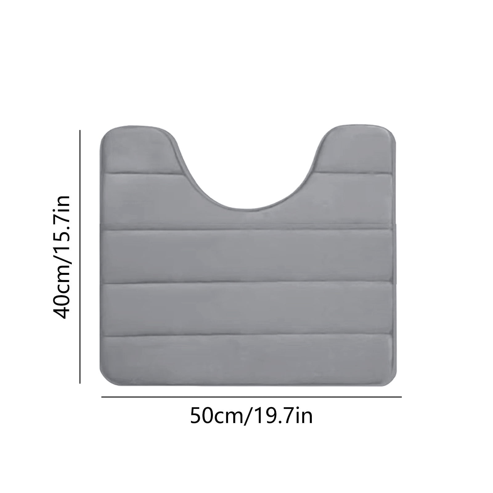 Memory Foam Toilet Rug, Non-Slip Bathroom Rugs, Toilet Rugs U Shaped Washable, Commode Contour Rug, Soft Comfortable Super Water Absorption #1_Gray β image 3
