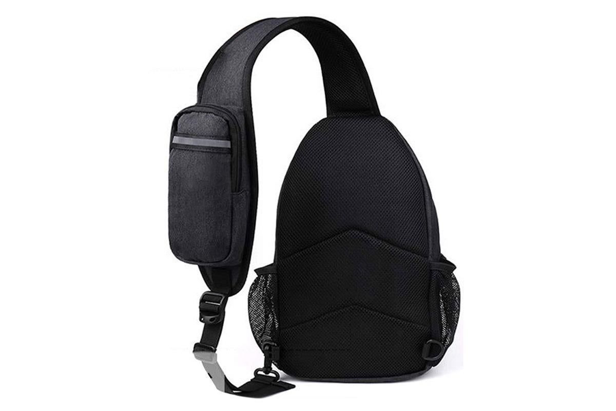 Water Resistant Crossbody Sling Backpack Sling Bag Travel Hiking Chest Bag Daypack - Black โ image 4