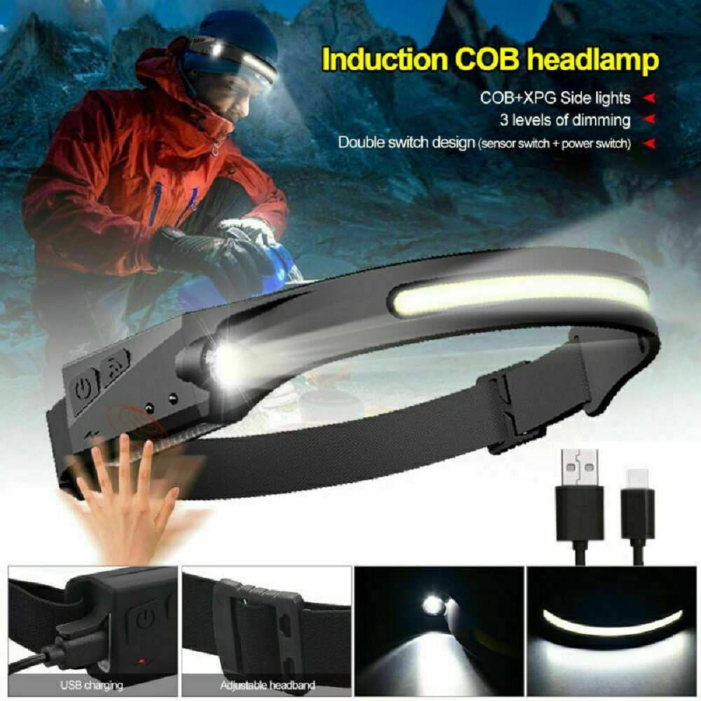 Headlamp with All Perspectives Induction 230° Illumination, Outdoor Waterproof Headlight for Running, Fishing, Camping (2Pcs) — image 4