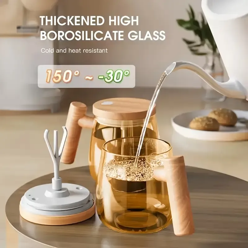 Electric Glass Stirring Cup | One-Button Auto Mixing, 400ml Large Capacity, Type-C Charging, Quiet & Waterproof, Effortless Brewing Companion — image 3