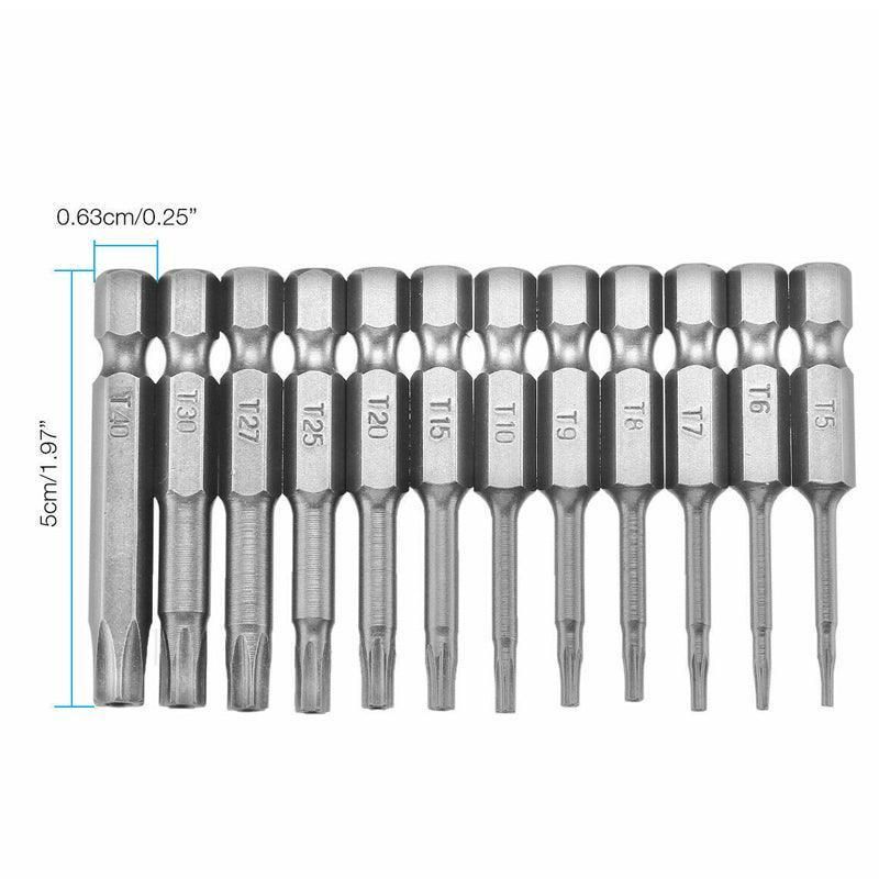 12PCS Torx Screwdriver Bit Set Hex Shank S2 Steel Drill Insert — image 3
